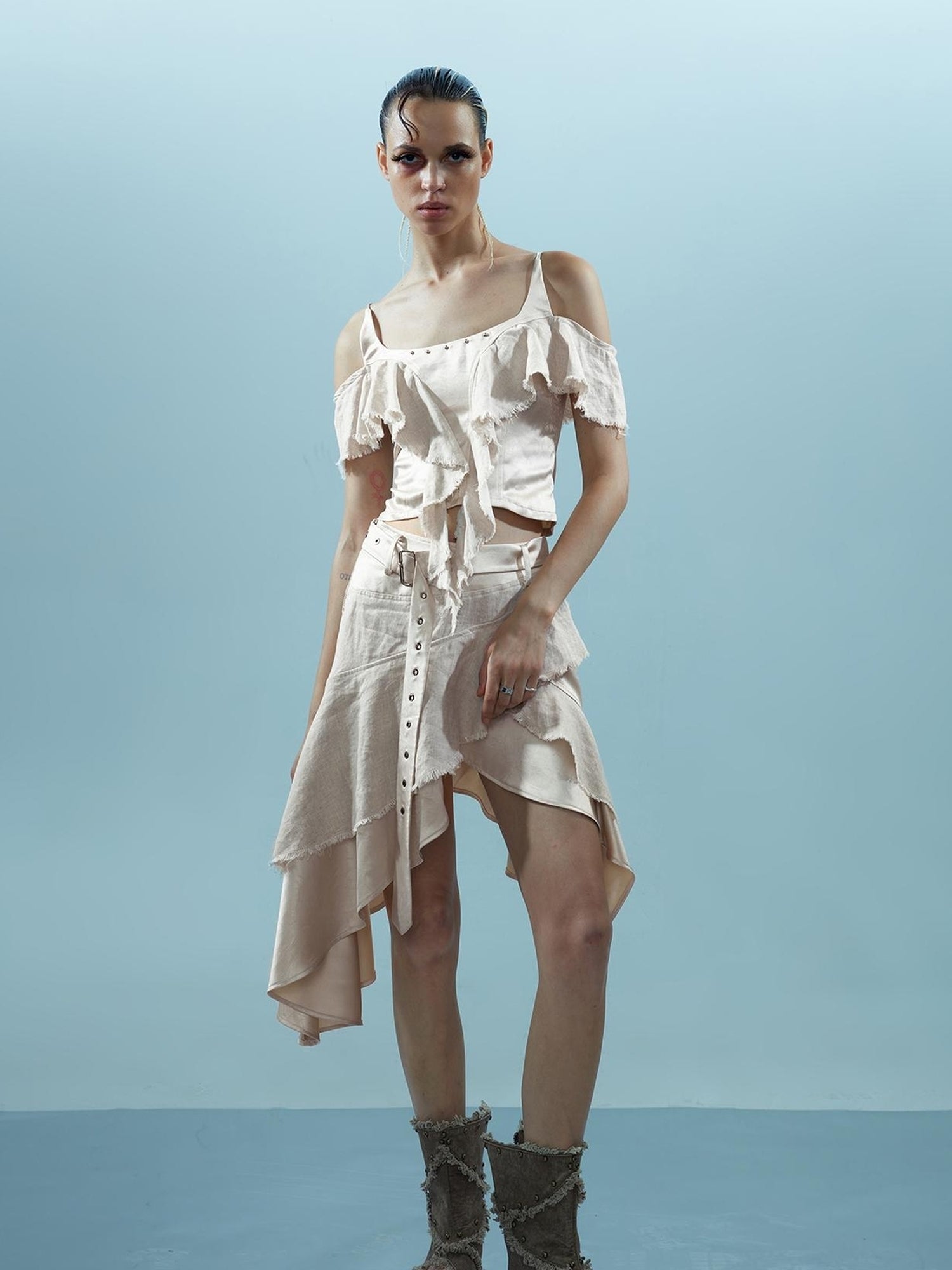 NN NORTH NODE Piscean Loom Ethereal Threads Asymmetrical Linen Set