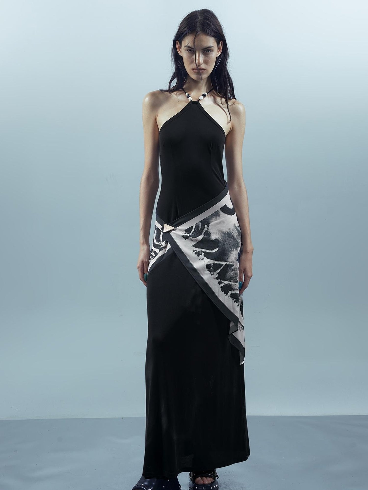 NN NORTH NODE Piscean Loom Ethereal Threads Backless Beaded Gown