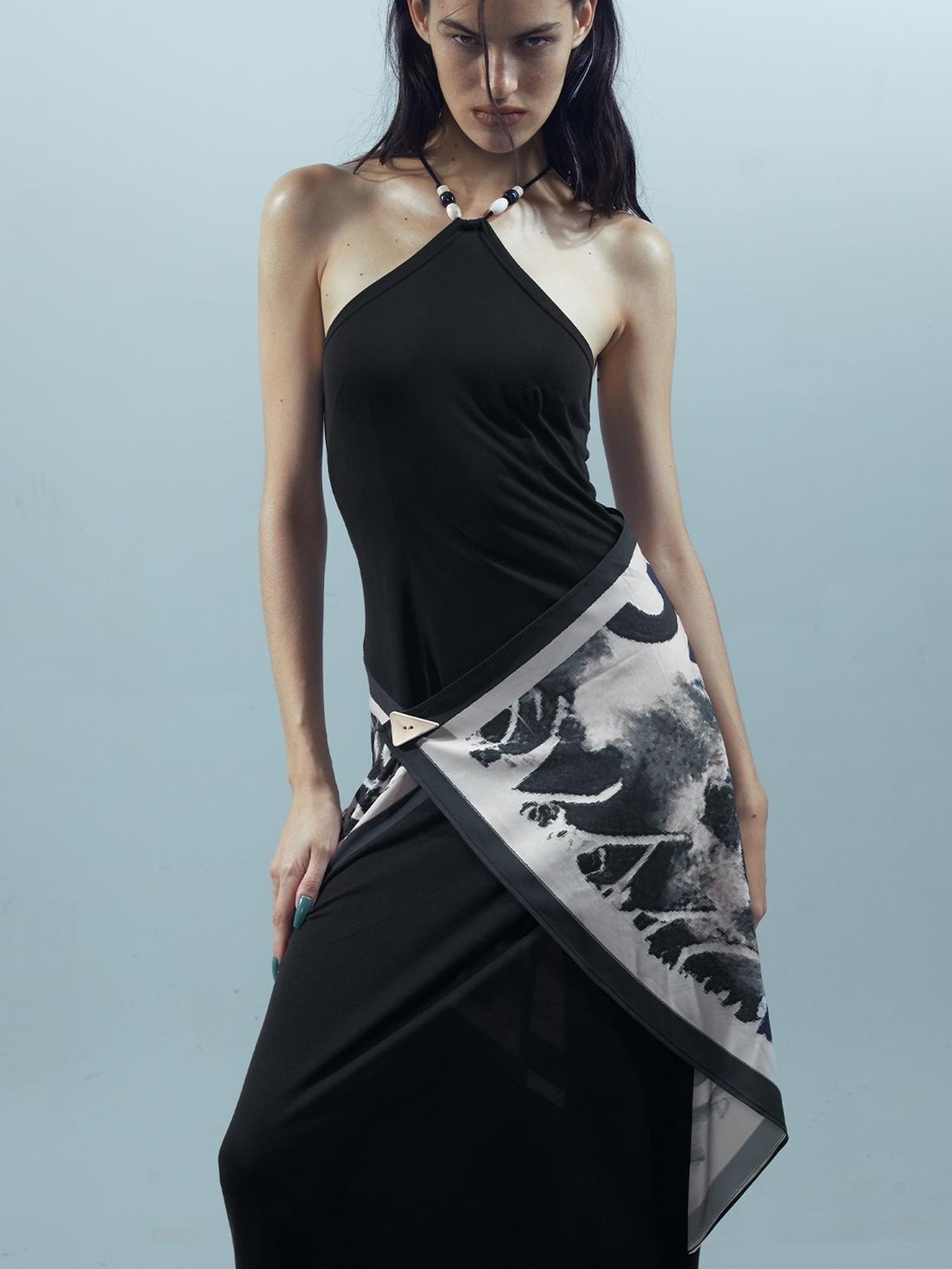 NN NORTH NODE Piscean Loom Ethereal Threads Backless Beaded Gown