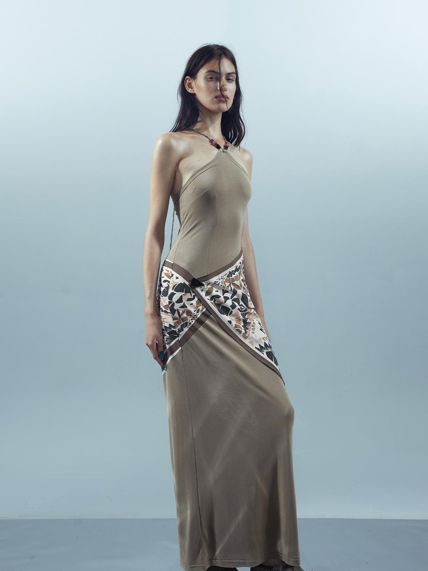 NN NORTH NODE Piscean Loom Ethereal Threads Backless Beaded Gown