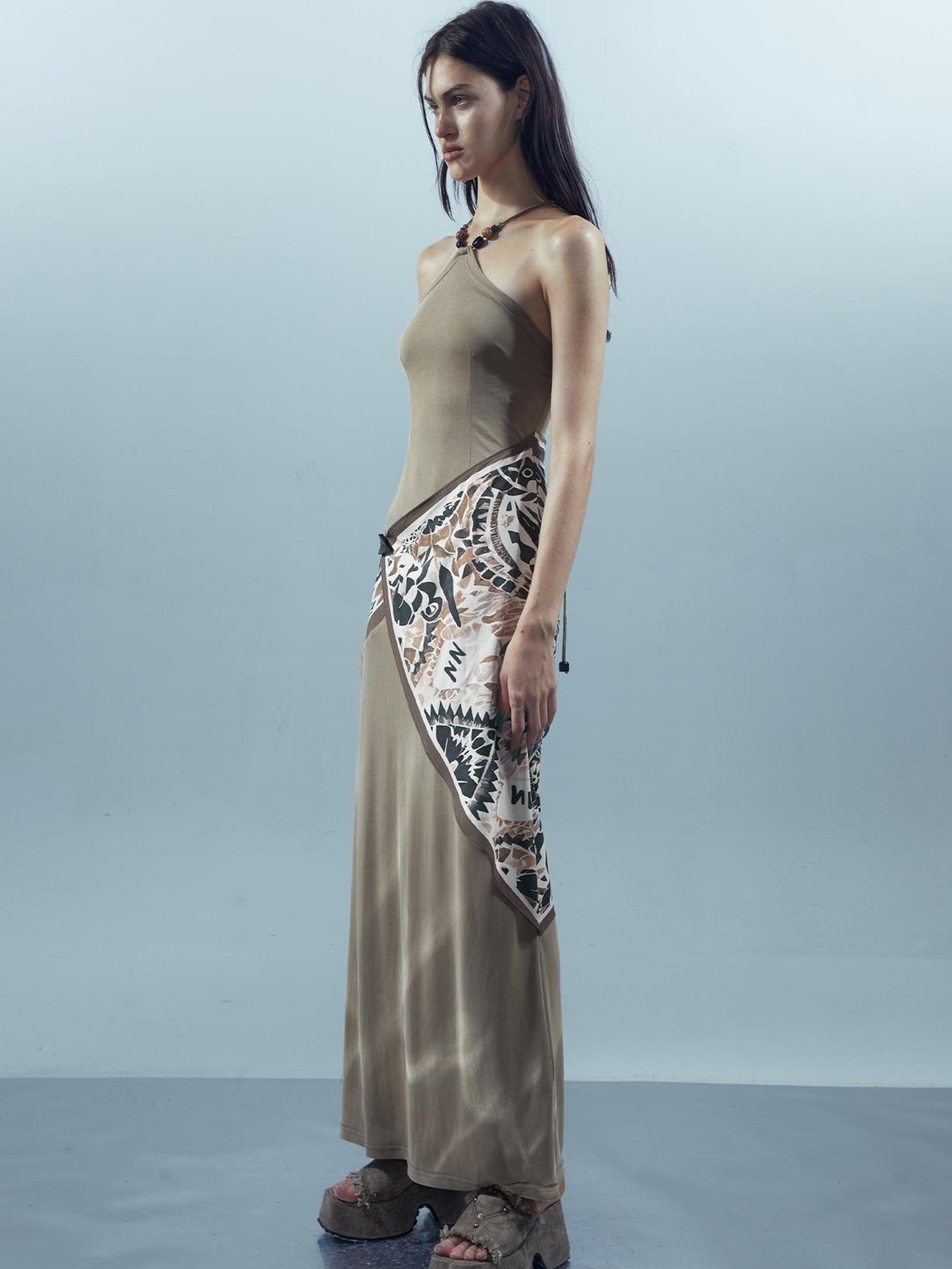 NN NORTH NODE Piscean Loom Ethereal Threads Backless Beaded Gown