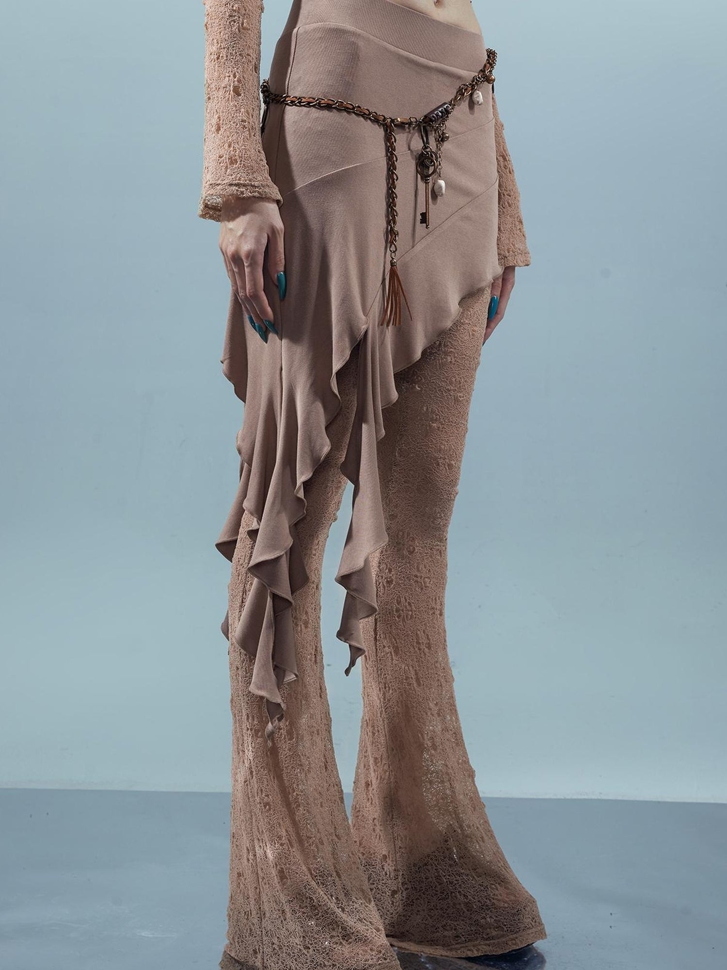 UpdateNN NORTH NODE Piscean Loom Ethereal Threads Flared Lace Culottes