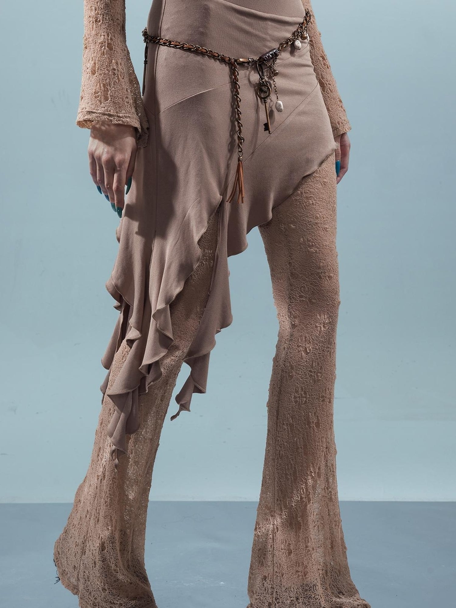 UpdateNN NORTH NODE Piscean Loom Ethereal Threads Flared Lace Culottes