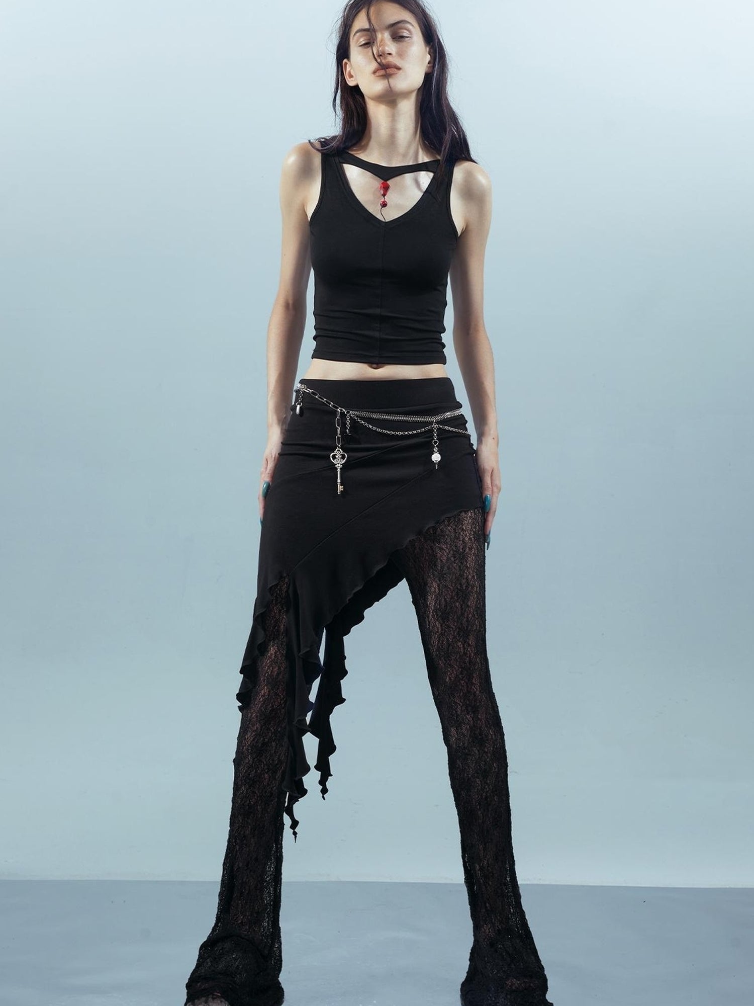 UpdateNN NORTH NODE Piscean Loom Ethereal Threads Flared Lace Culottes