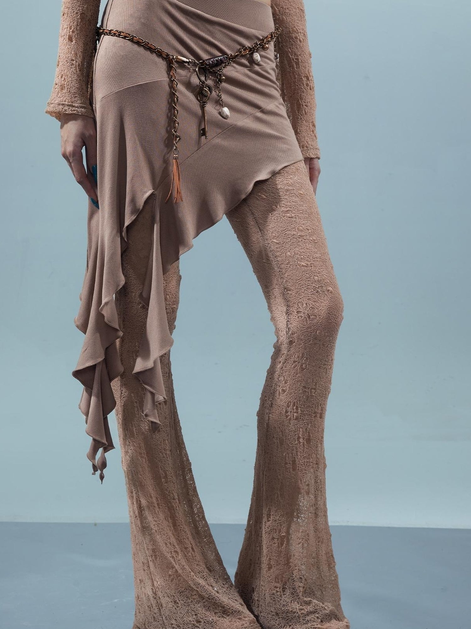 UpdateNN NORTH NODE Piscean Loom Ethereal Threads Flared Lace Culottes