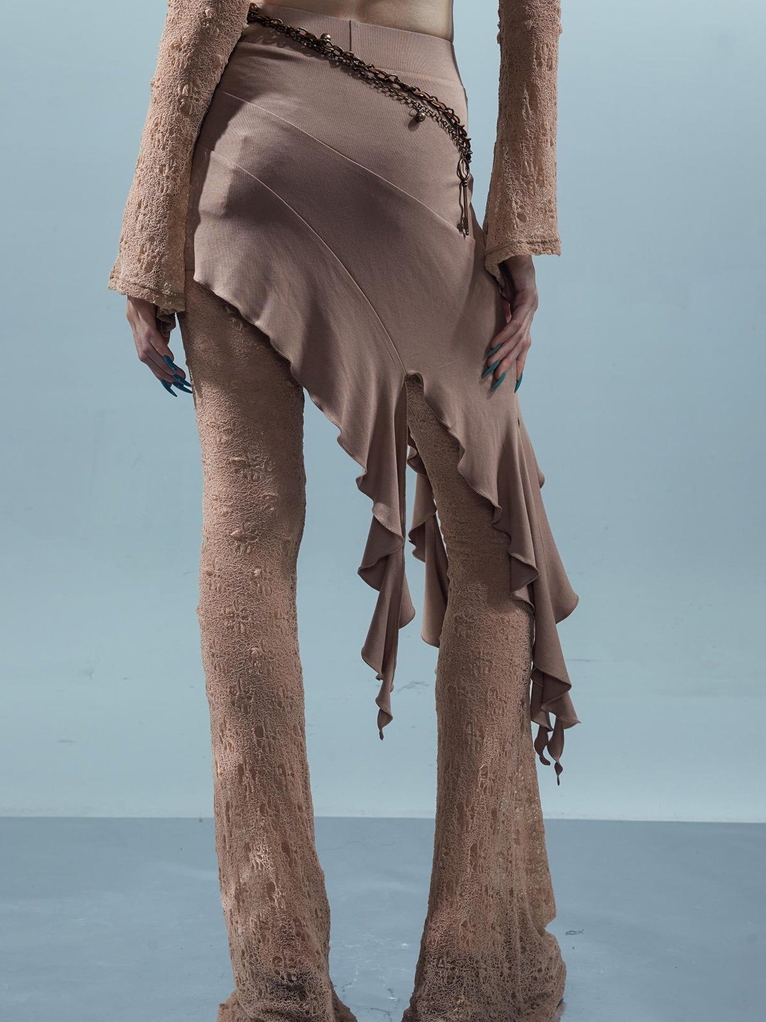 UpdateNN NORTH NODE Piscean Loom Ethereal Threads Flared Lace Culottes