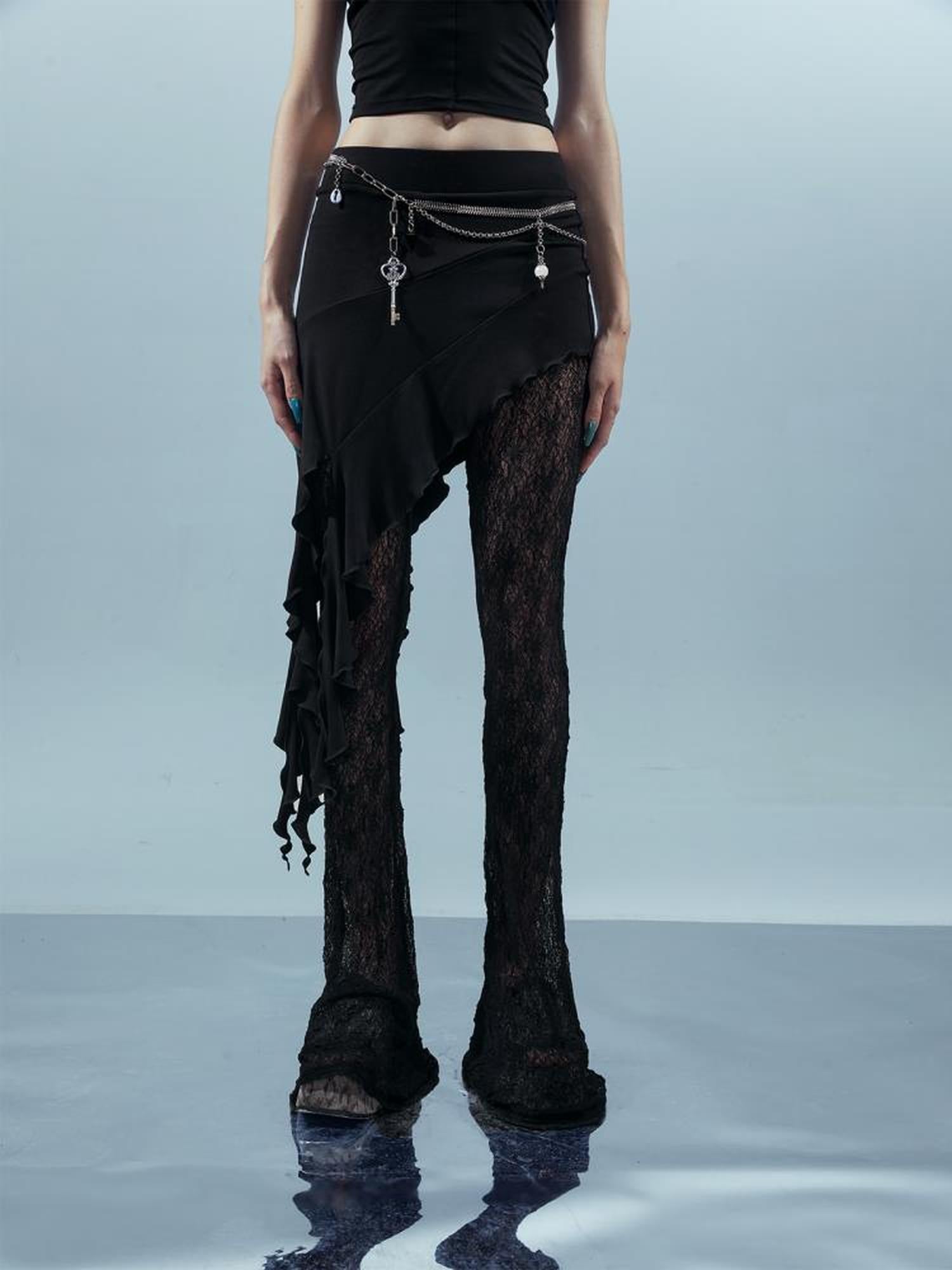 UpdateNN NORTH NODE Piscean Loom Ethereal Threads Flared Lace Culottes