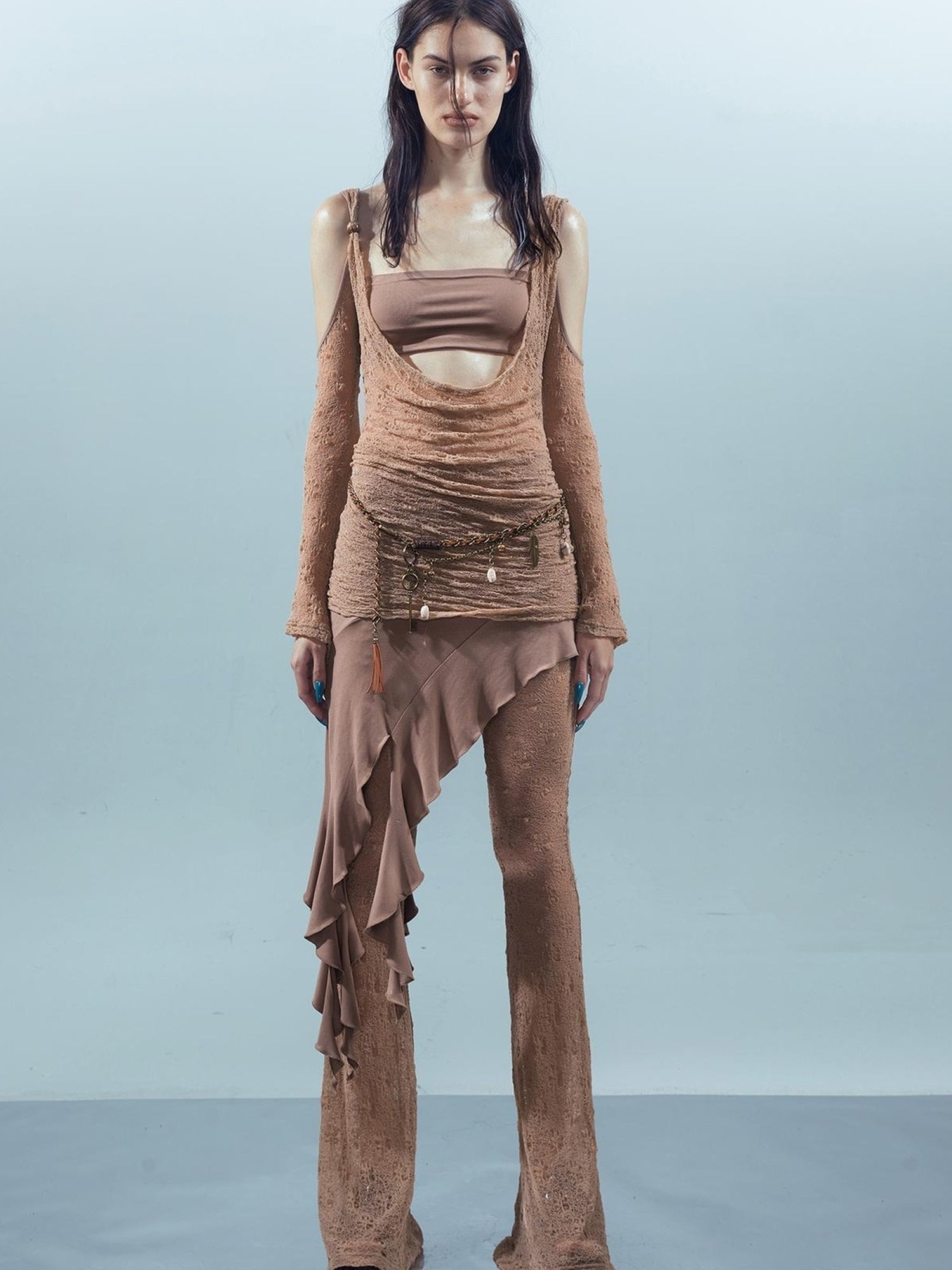 UpdateNN NORTH NODE Piscean Loom Ethereal Threads Flared Lace Culottes