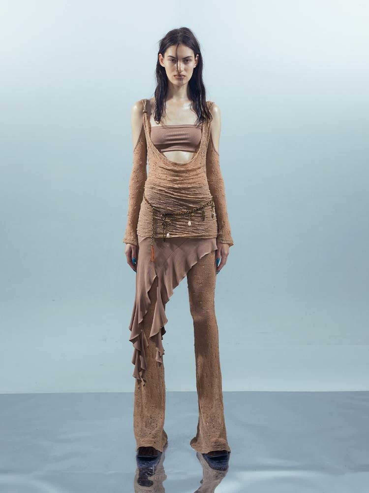 UpdateNN NORTH NODE Piscean Loom Ethereal Threads Flared Lace Culottes