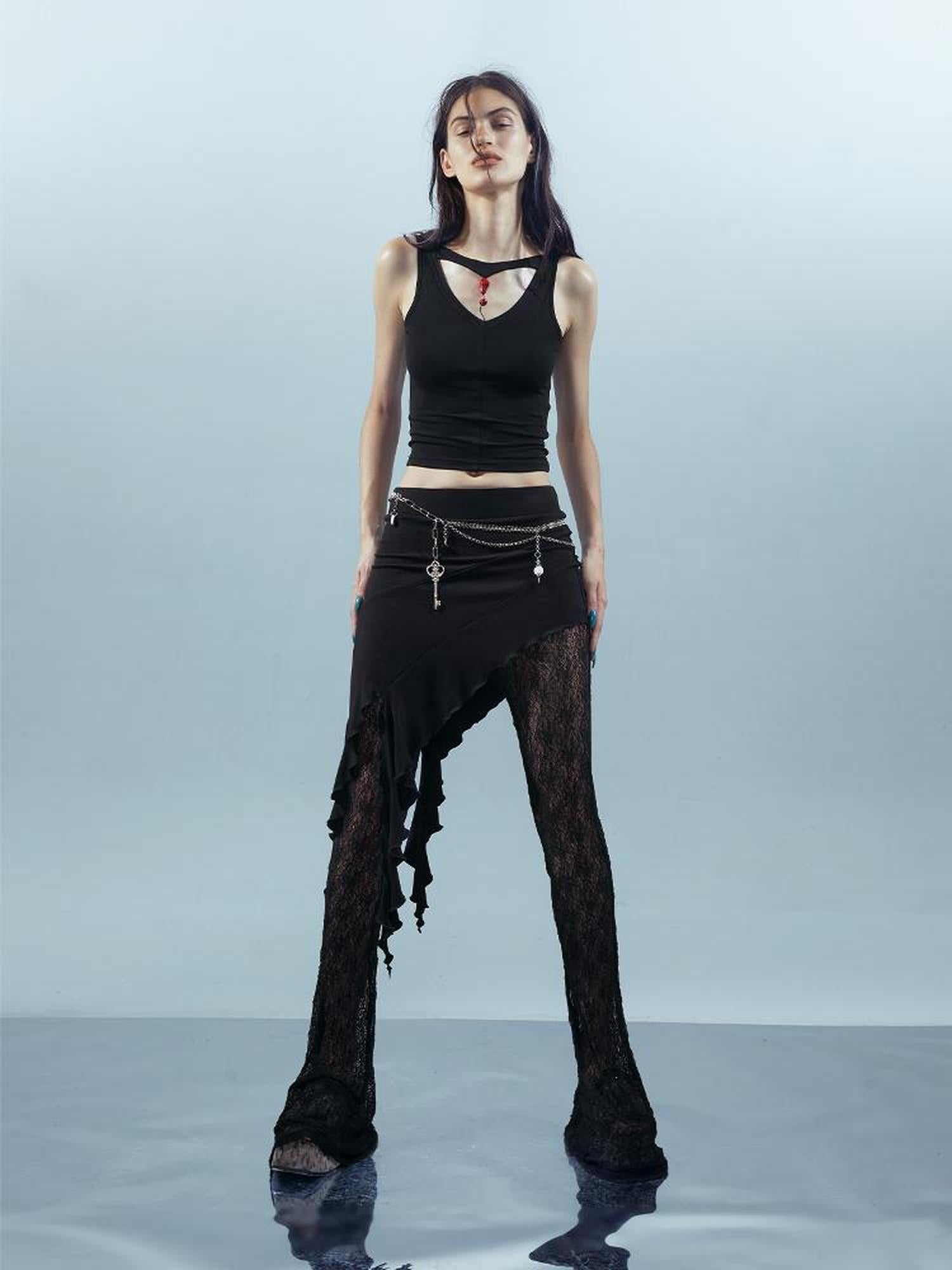 UpdateNN NORTH NODE Piscean Loom Ethereal Threads Flared Lace Culottes