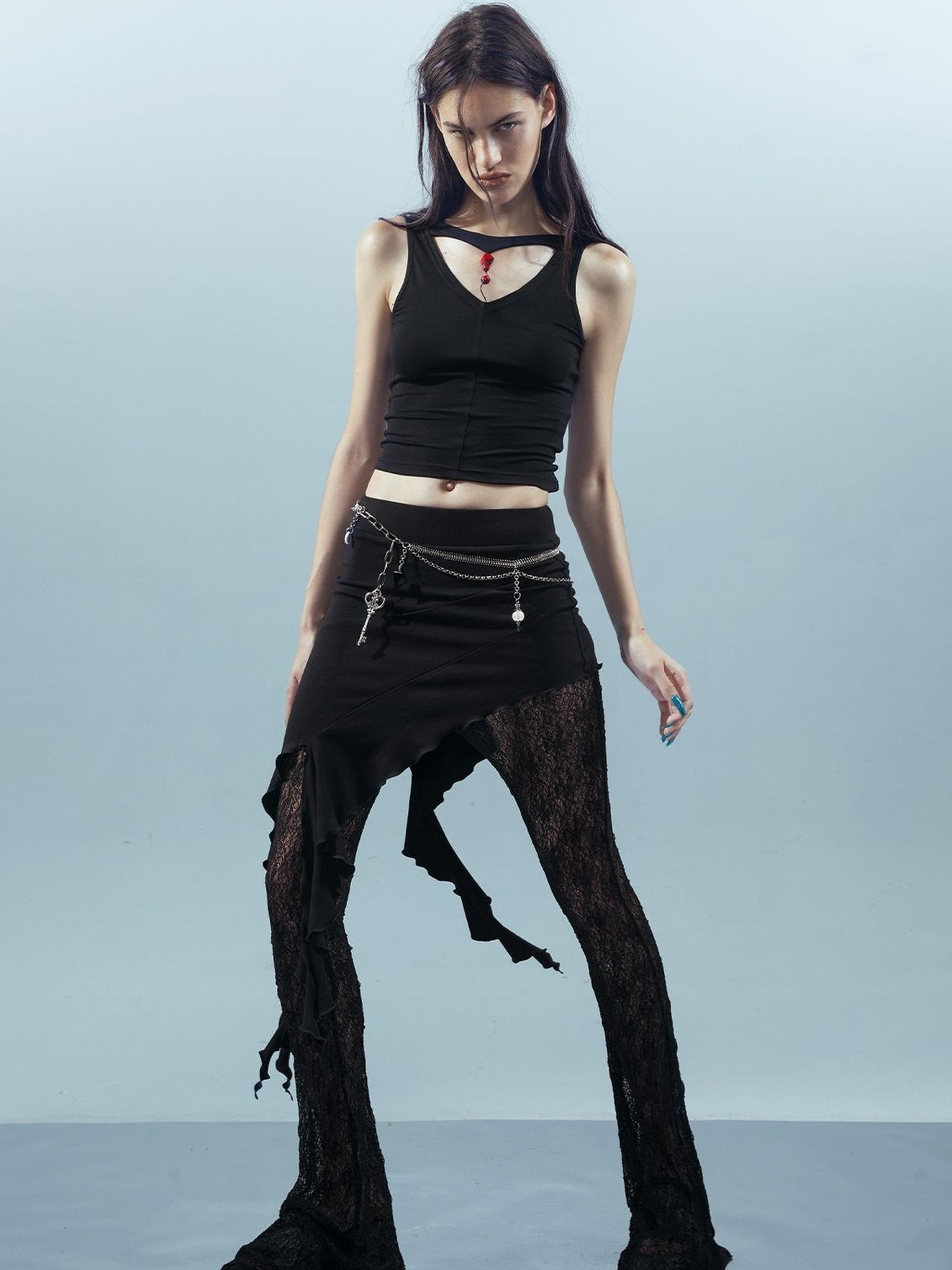 UpdateNN NORTH NODE Piscean Loom Ethereal Threads Flared Lace Culottes