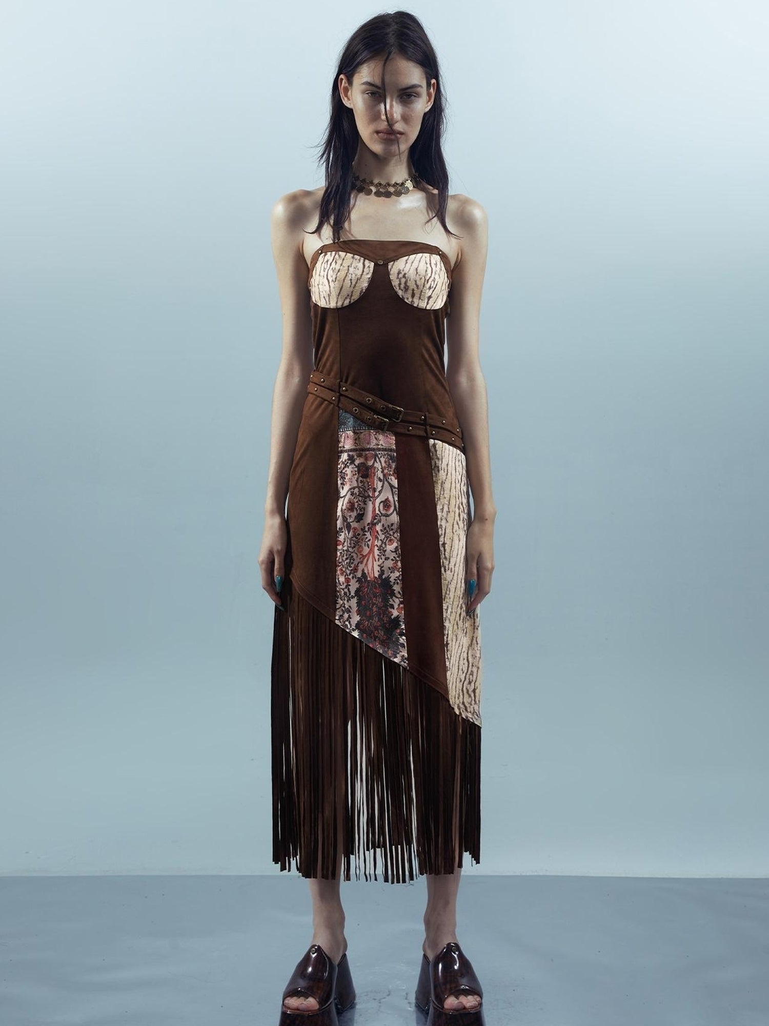 UpdateNN NORTH NODE Piscean Loom Ethereal Threads Fringe Trim Dress