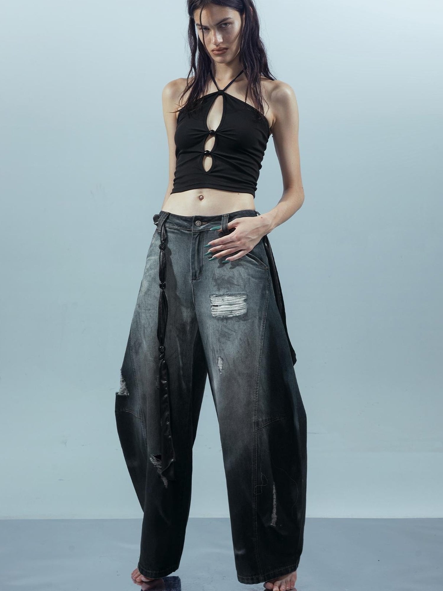 UpdateNN NORTH NODE Piscean Loom Ethereal Threads Mirage Cross Strap Camisole