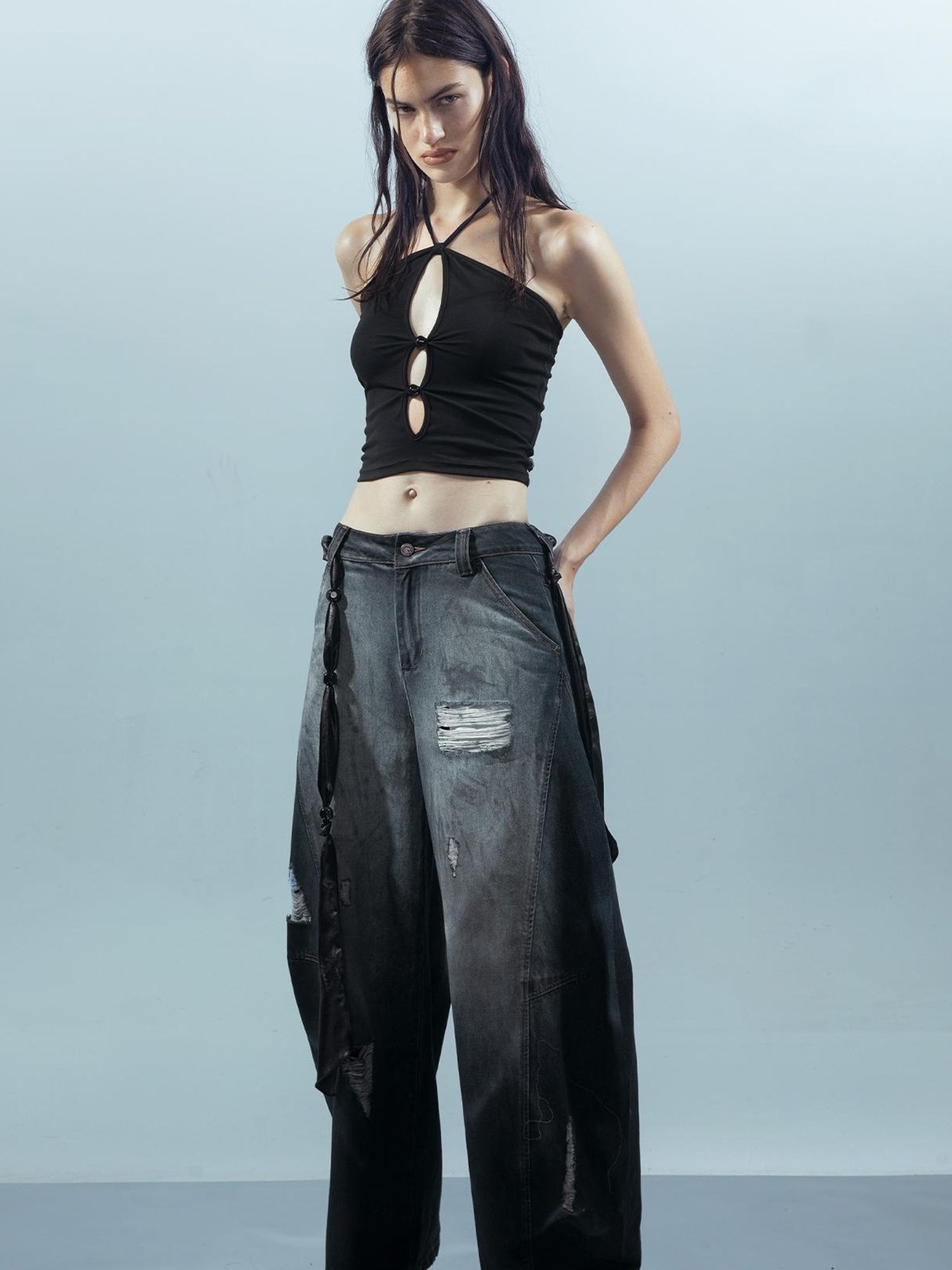 UpdateNN NORTH NODE Piscean Loom Ethereal Threads Mirage Cross Strap Camisole
