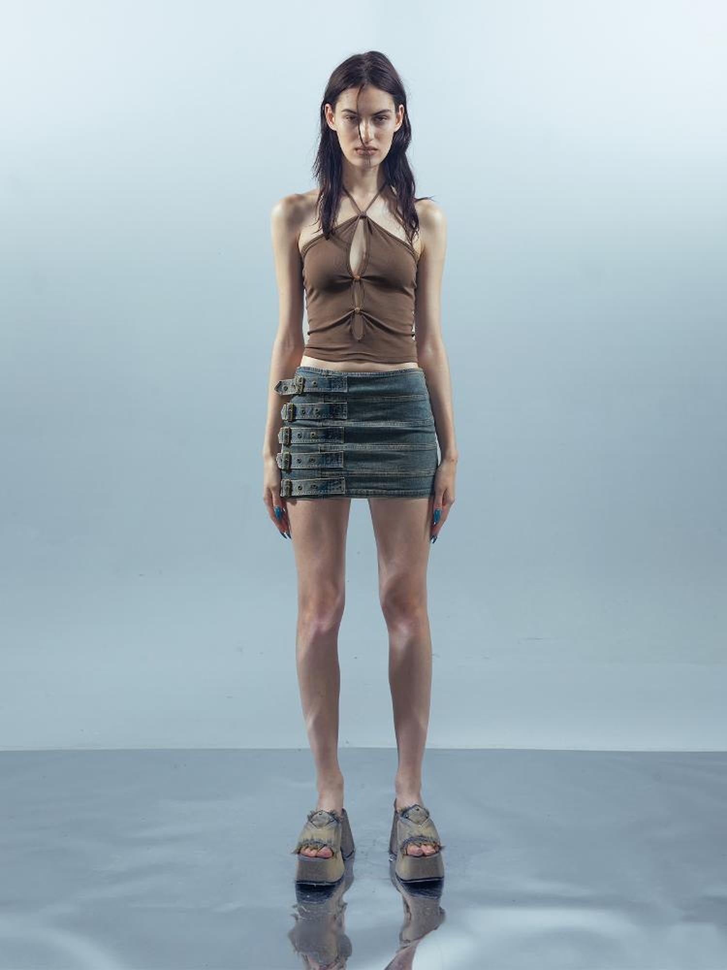 UpdateNN NORTH NODE Piscean Loom Ethereal Threads Mirage Cross Strap Camisole