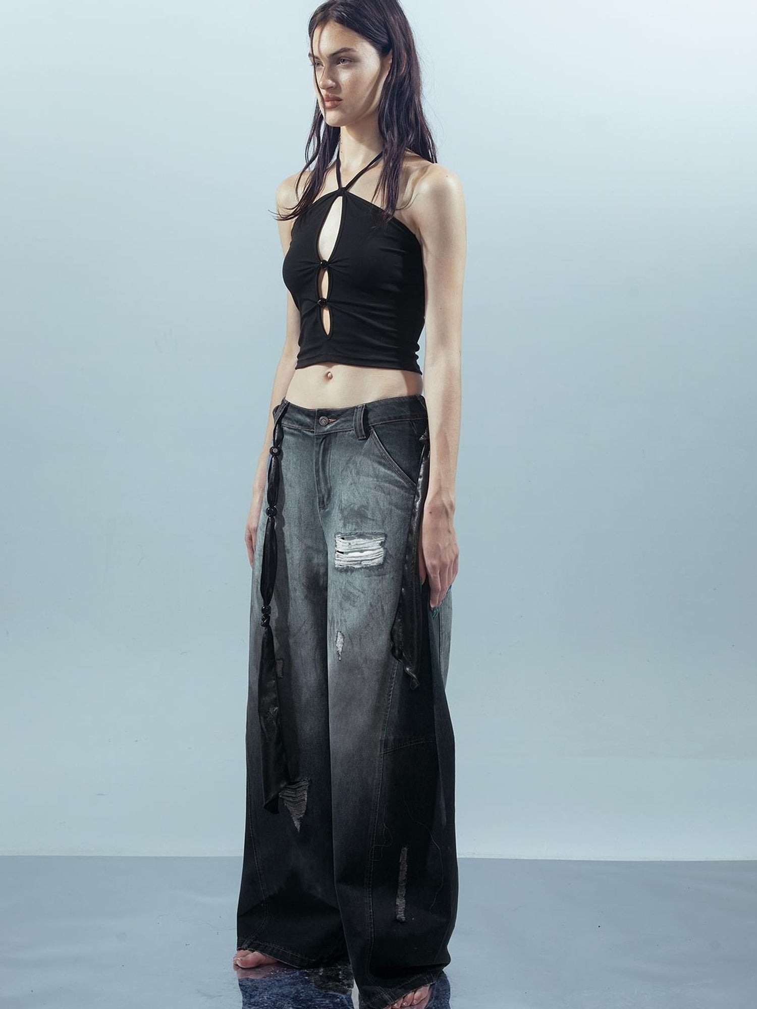 UpdateNN NORTH NODE Piscean Loom Ethereal Threads Mirage Cross Strap Camisole