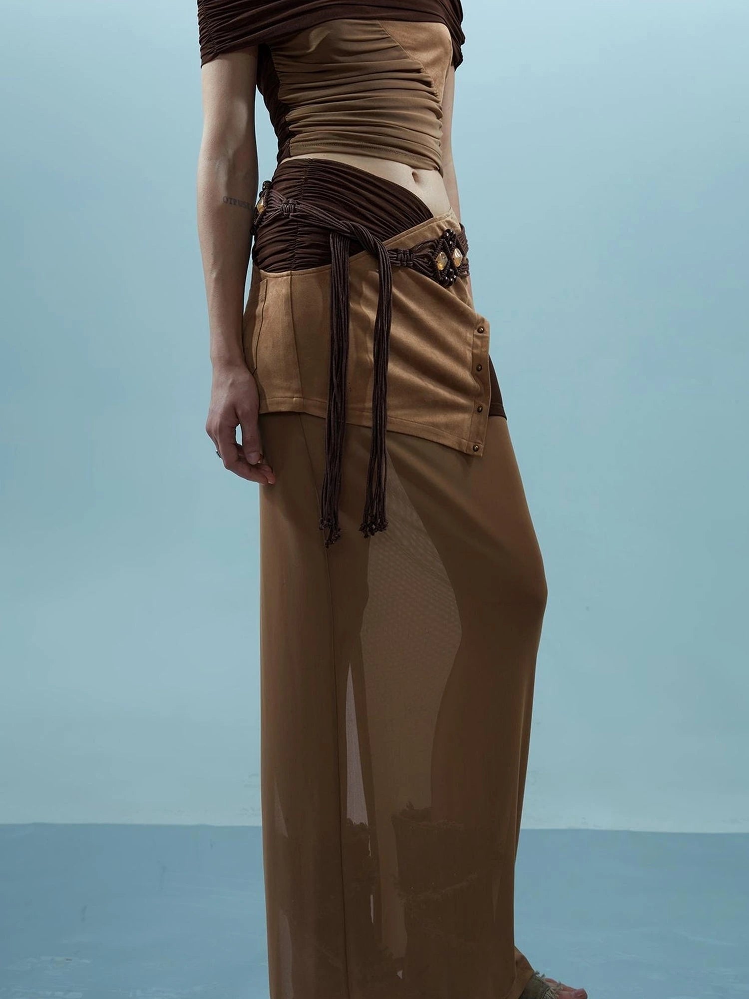 Piscean Loom Ethereal Threads Riveted Mesh Skirt