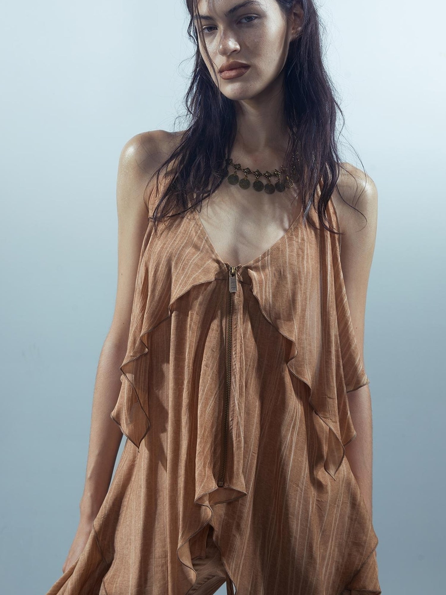 NN NORTH NODE Piscean Loom Ethereal Threads Smocked Backless Camisole