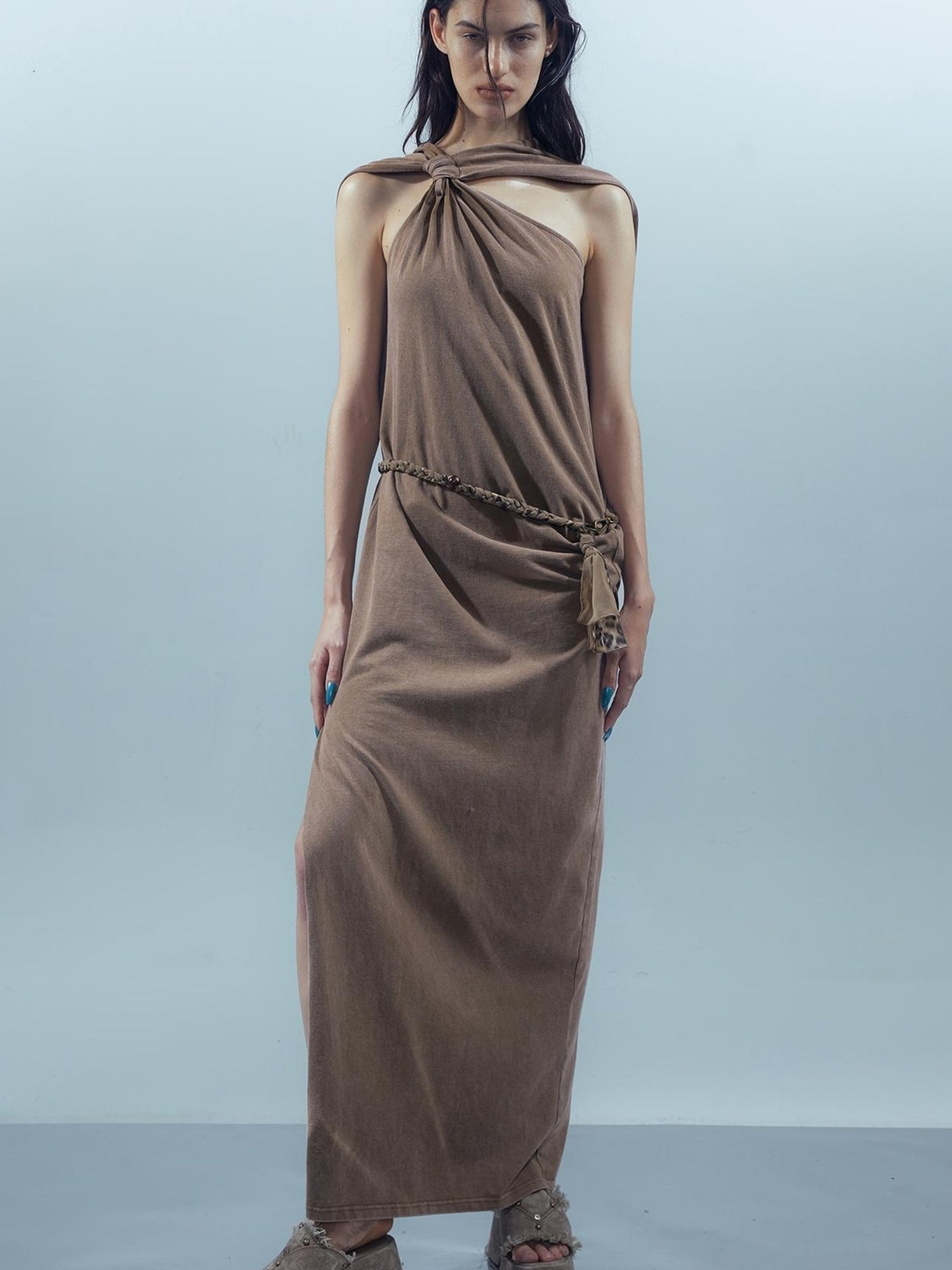 UpdateNN NORTH NODE Piscean Mirage Ethereal Threads Washed Tie Dye V-neck Dress