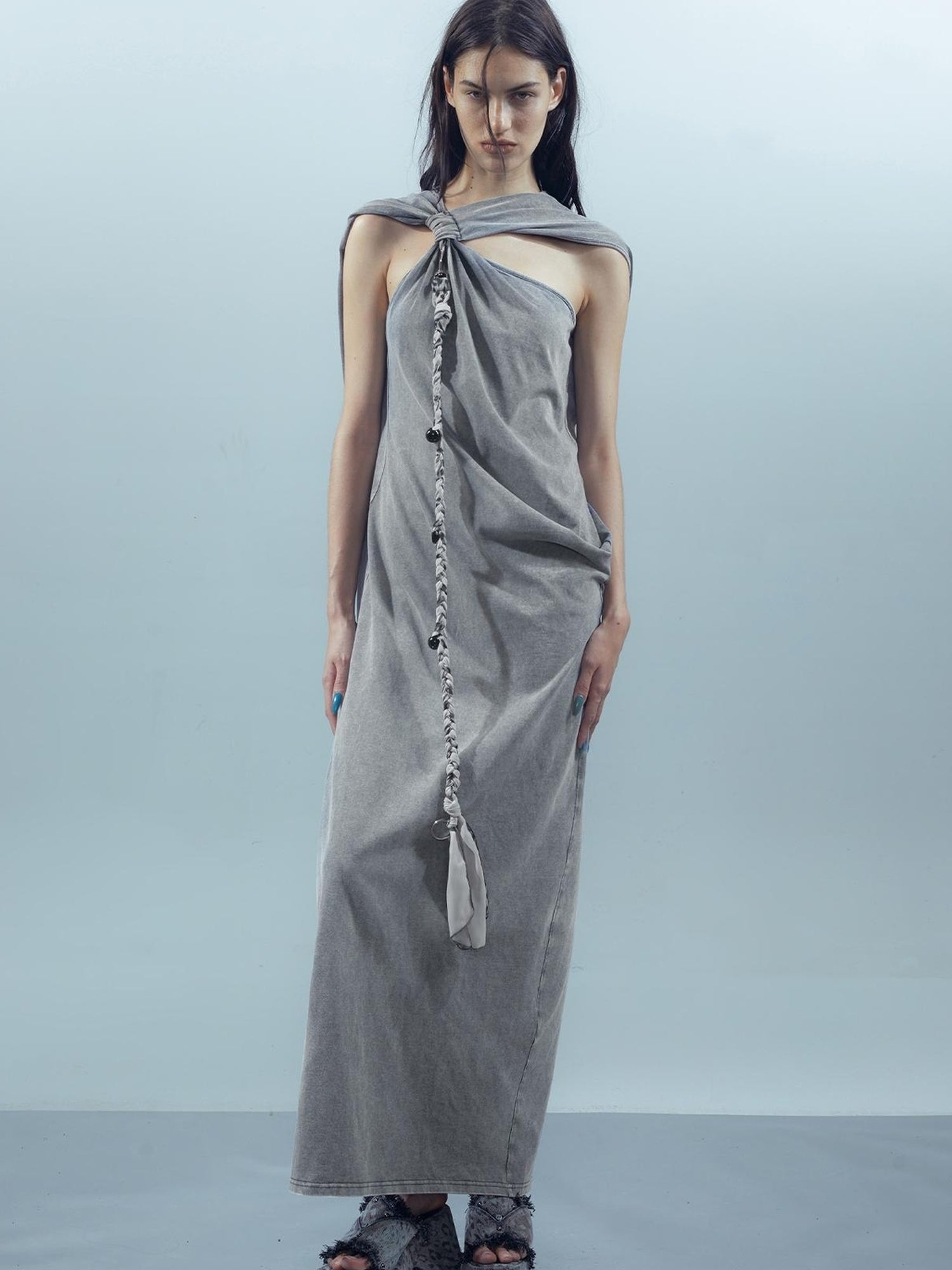 UpdateNN NORTH NODE Piscean Mirage Ethereal Threads Washed Tie Dye V-neck Dress