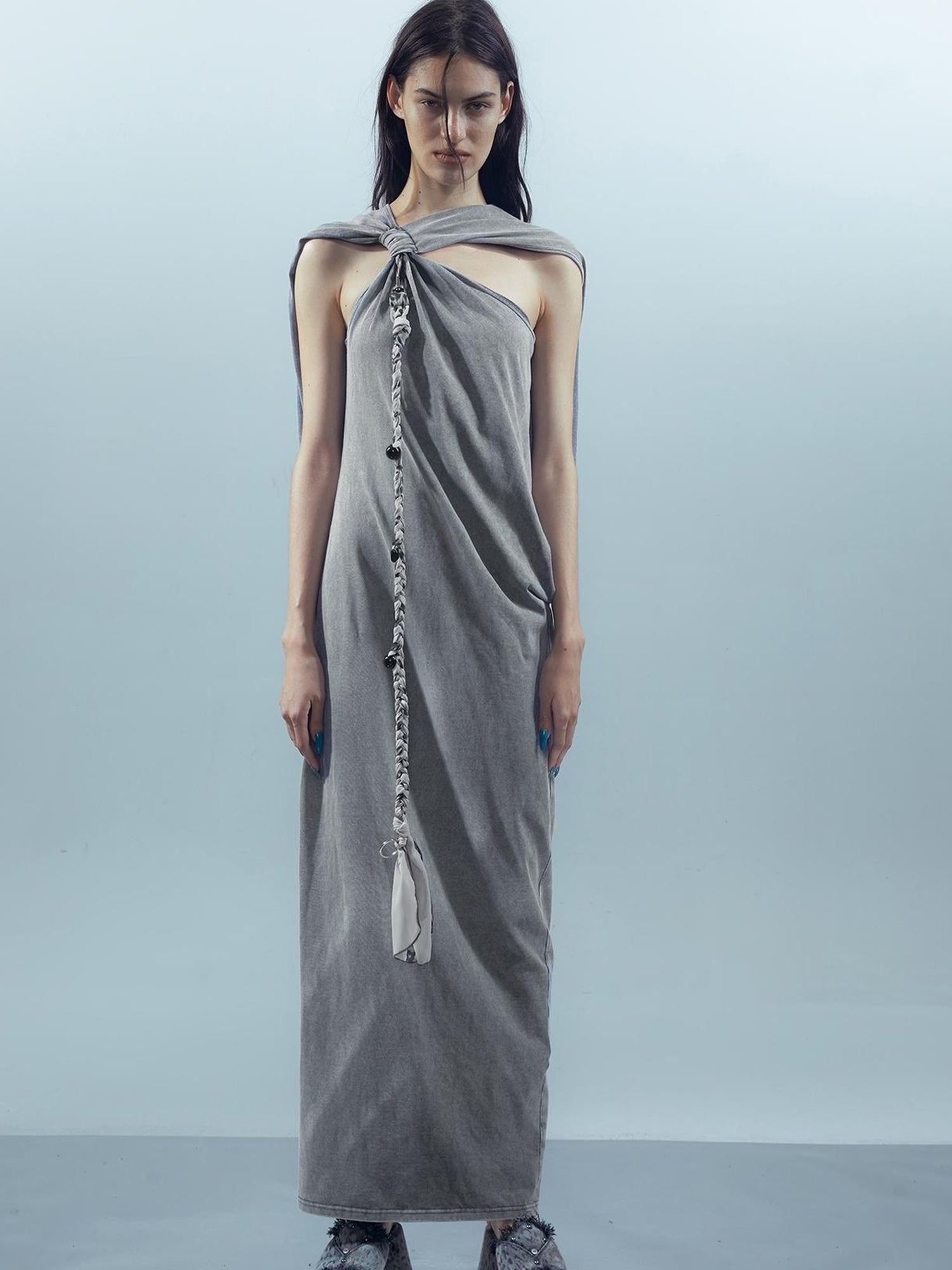 UpdateNN NORTH NODE Piscean Mirage Ethereal Threads Washed Tie Dye V-neck Dress