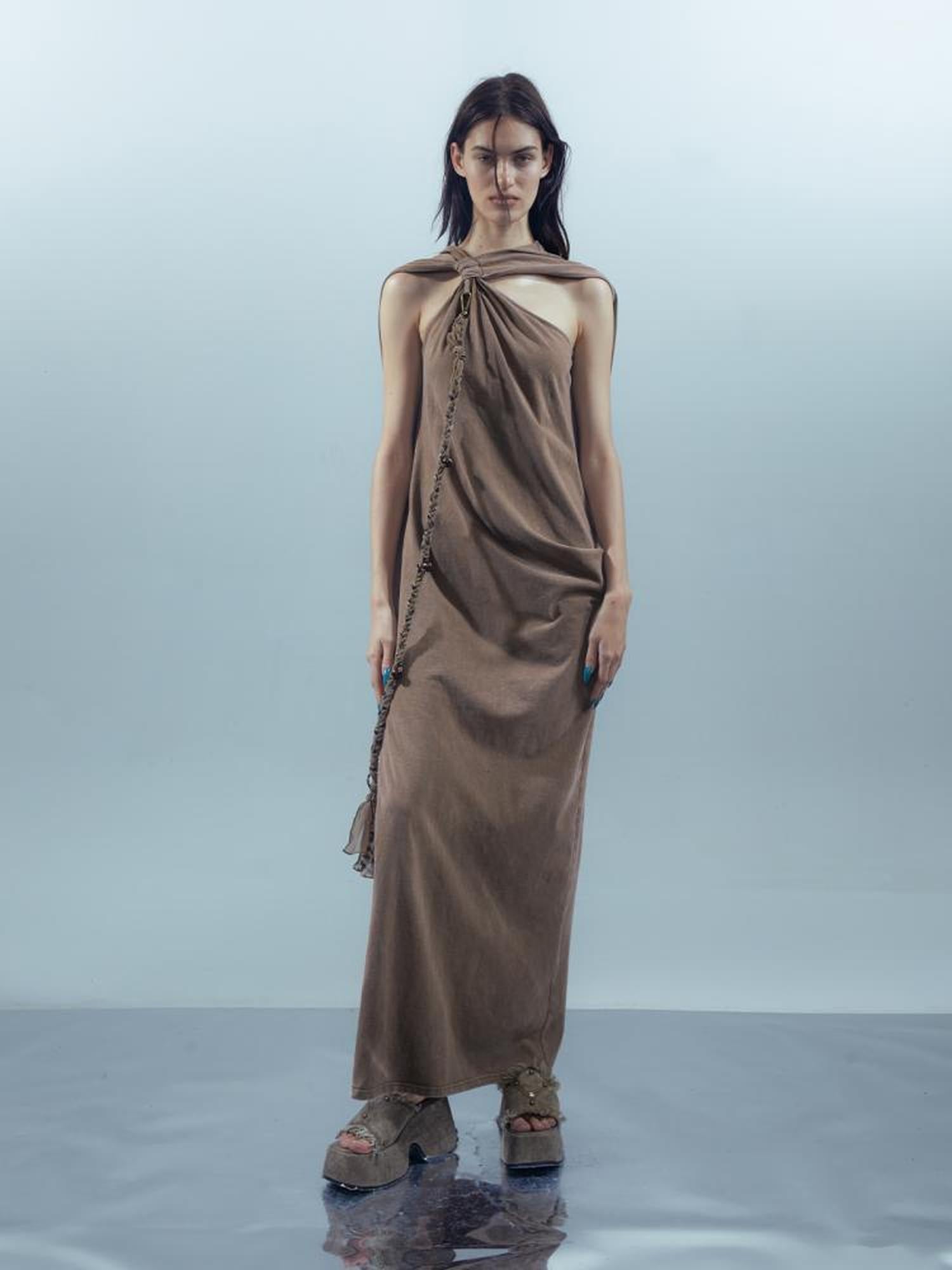 UpdateNN NORTH NODE Piscean Mirage Ethereal Threads Washed Tie Dye V-neck Dress