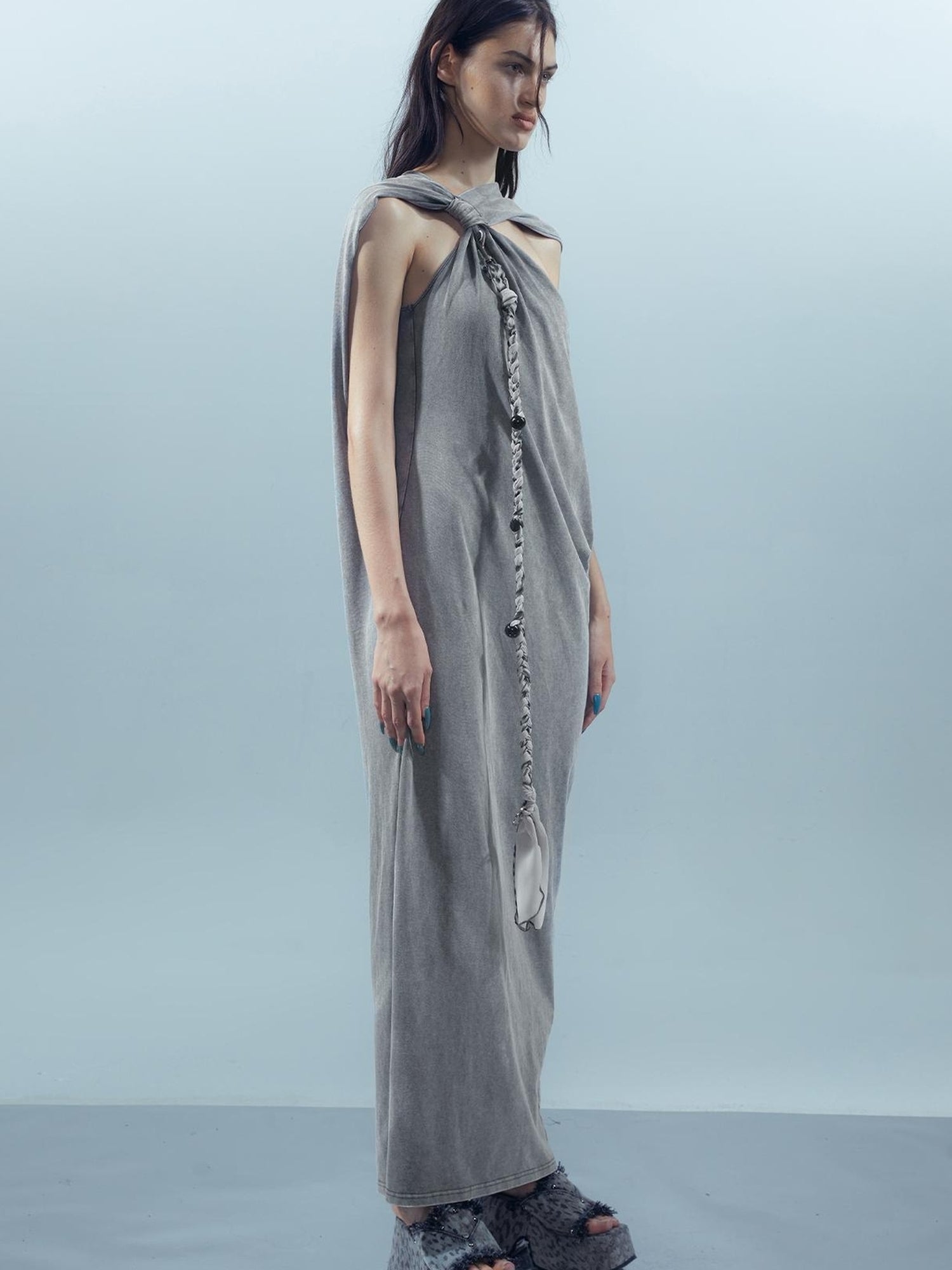 UpdateNN NORTH NODE Piscean Mirage Ethereal Threads Washed Tie Dye V-neck Dress