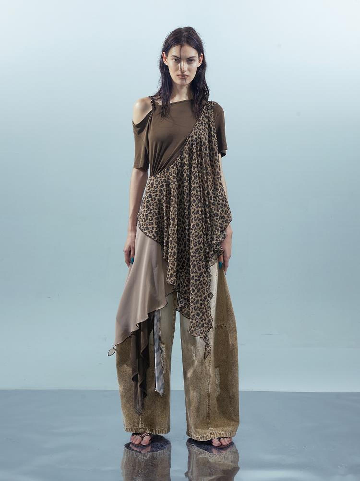 UpdateNN NORTH NODE Piscean Odyssey Off Shoulder Tee With Detachable Scarf