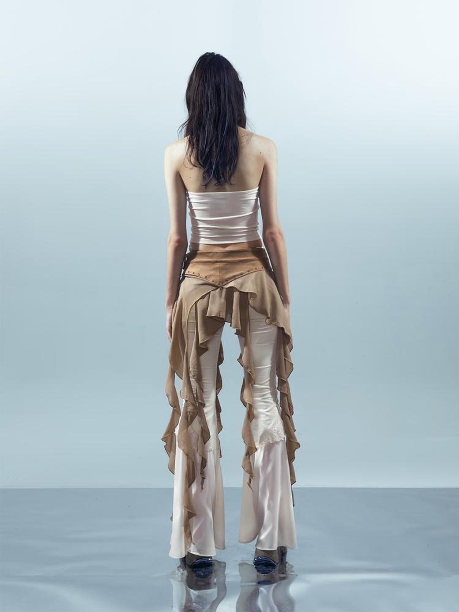 UpdateNN NORTH NODE Pisces Loom Ethereal Threads Cascading Hem V-Neck T-Shirt Long-Sleeve