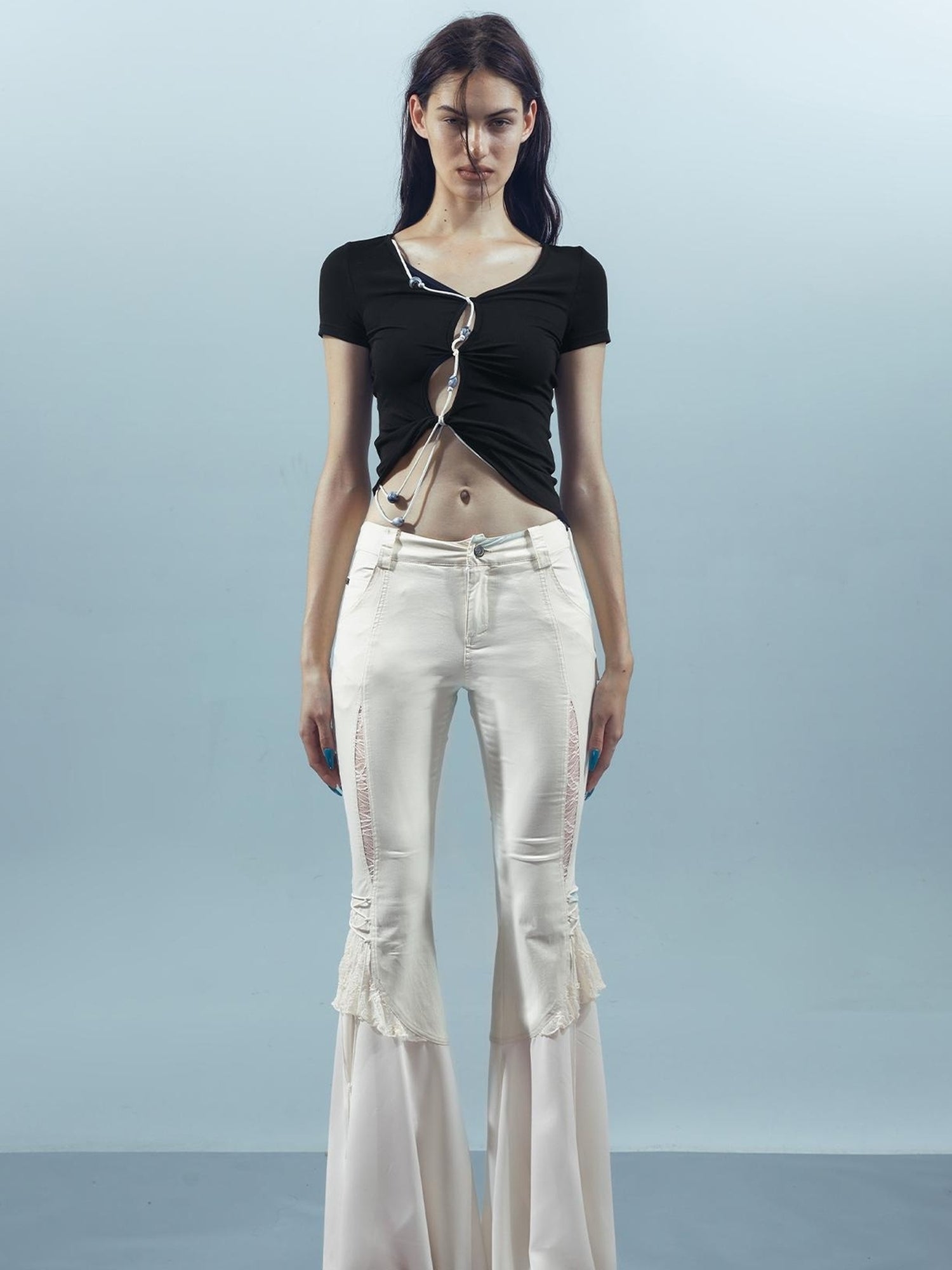 UpdateNN NORTH NODE Pisces Loom Ethereal Threads V-Neck Beaded T-Shirt