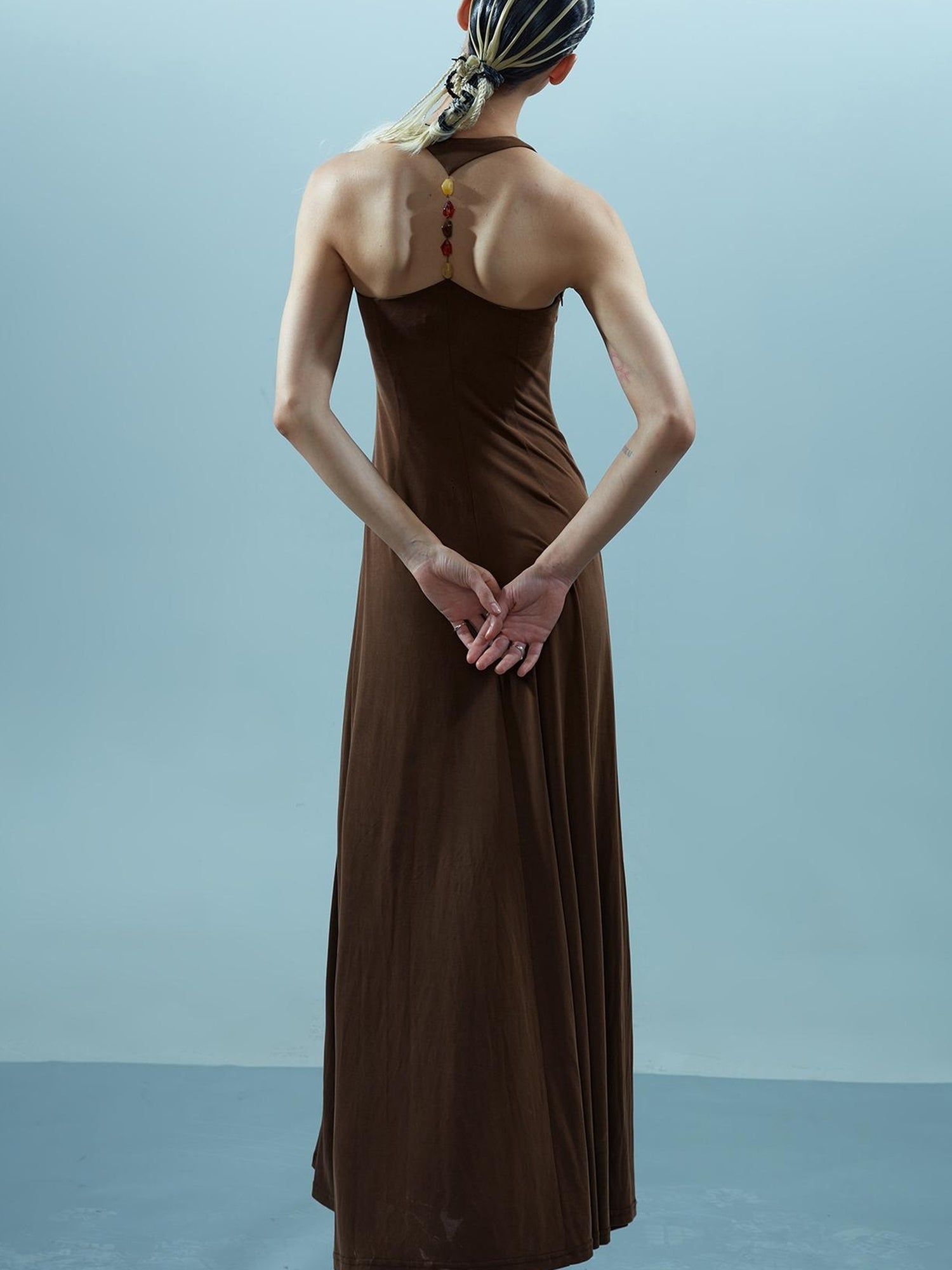 NN NORTH NODE Pisces Loom Ethereal Threads V-Neck Dress