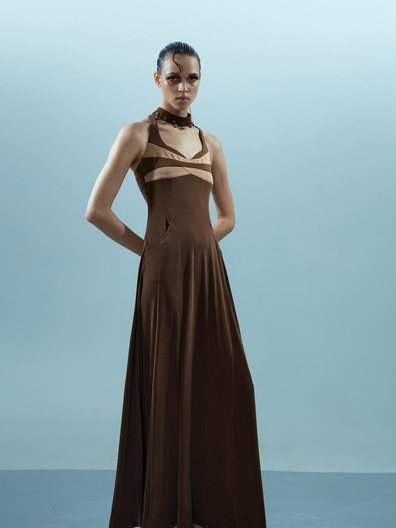 NN NORTH NODE Pisces Loom Ethereal Threads V-Neck Dress