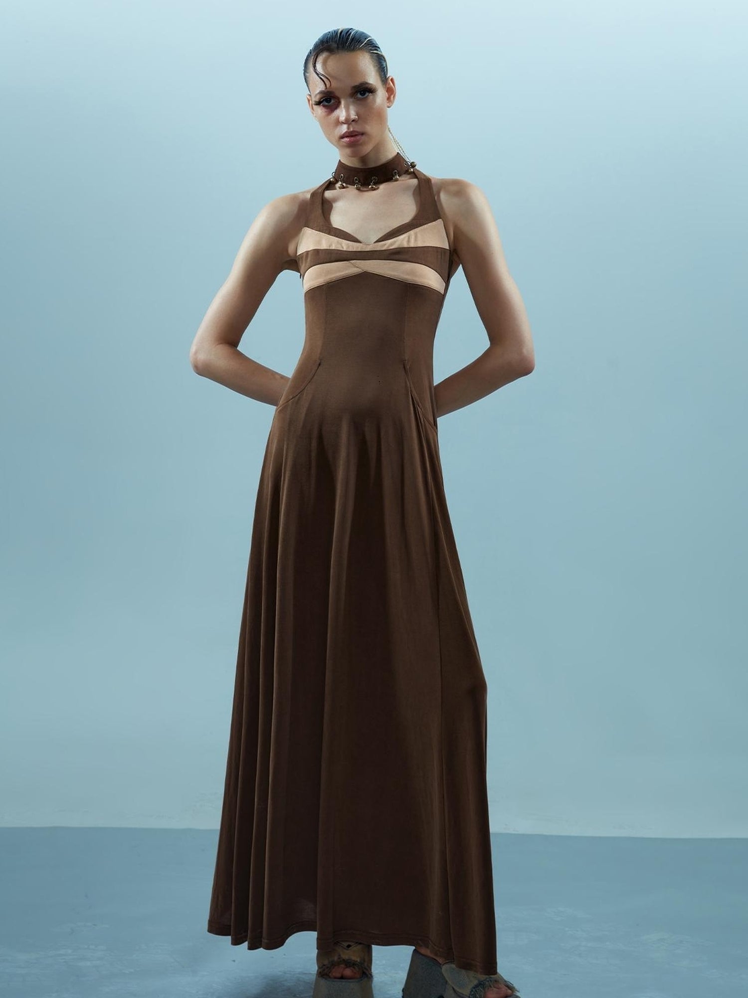 NN NORTH NODE Pisces Loom Ethereal Threads V-Neck Dress