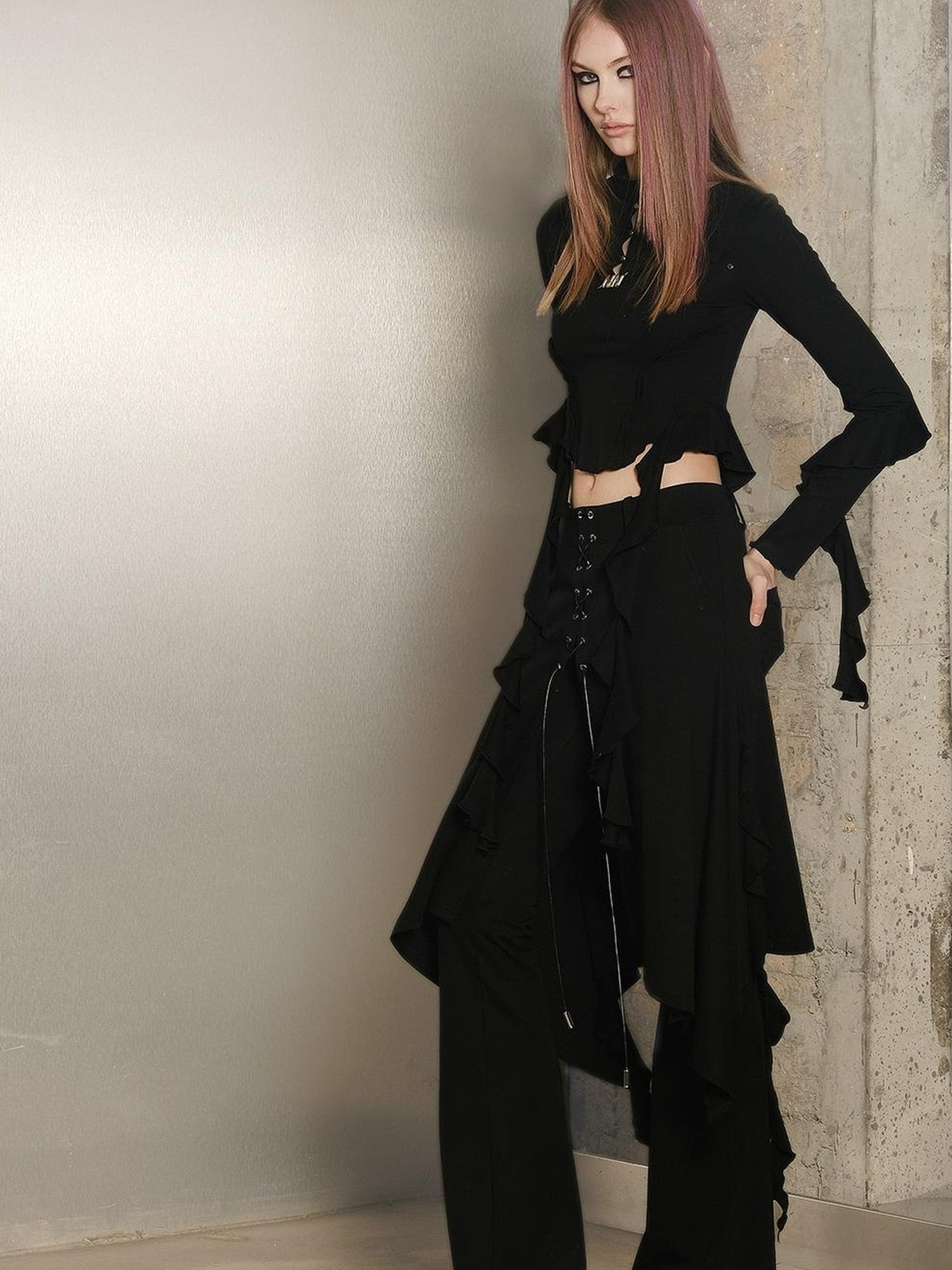 UpdateNN NORTH NODE Pleated Knit Culotte Trousers