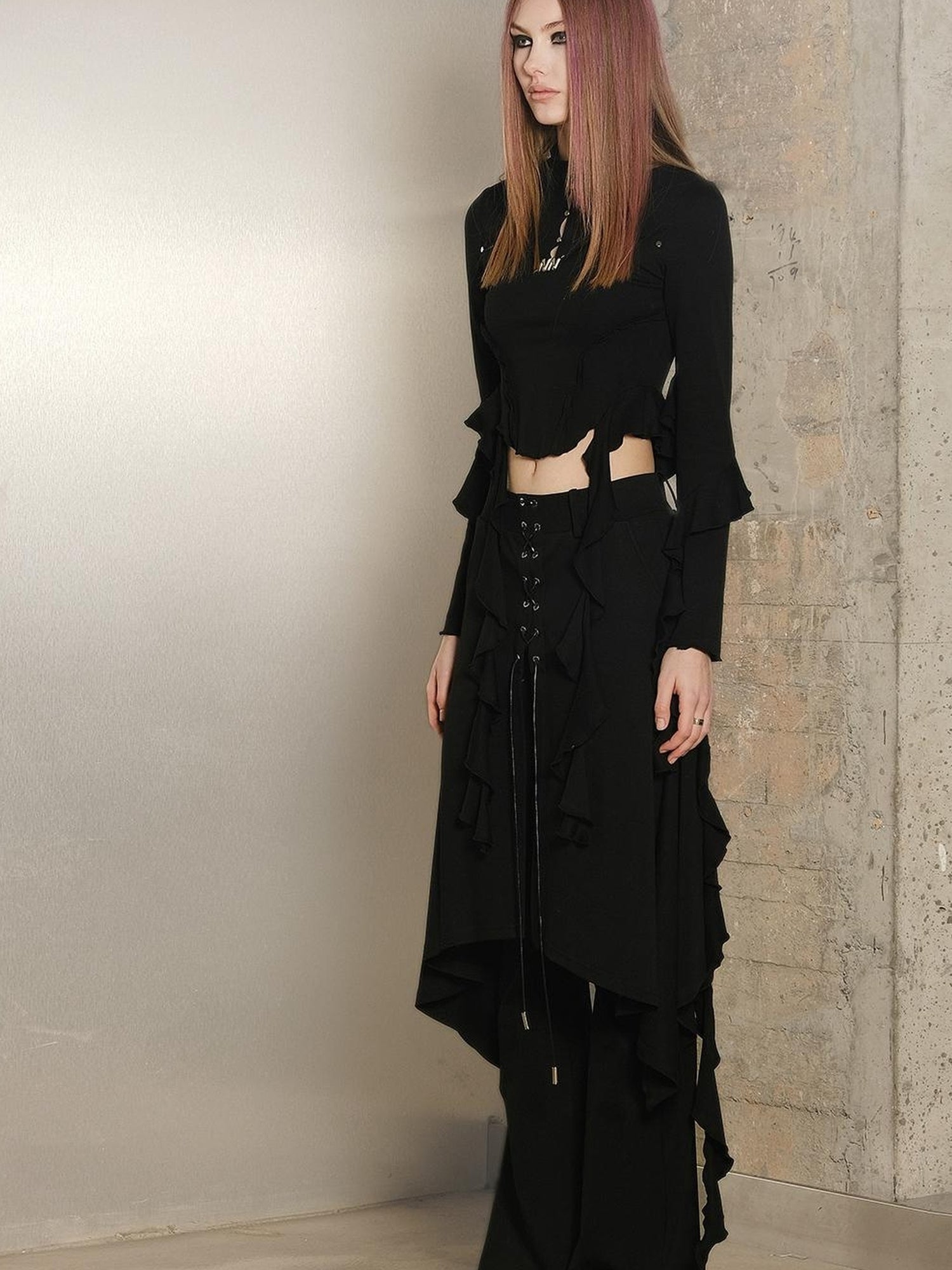 UpdateNN NORTH NODE Pleated Knit Culotte Trousers