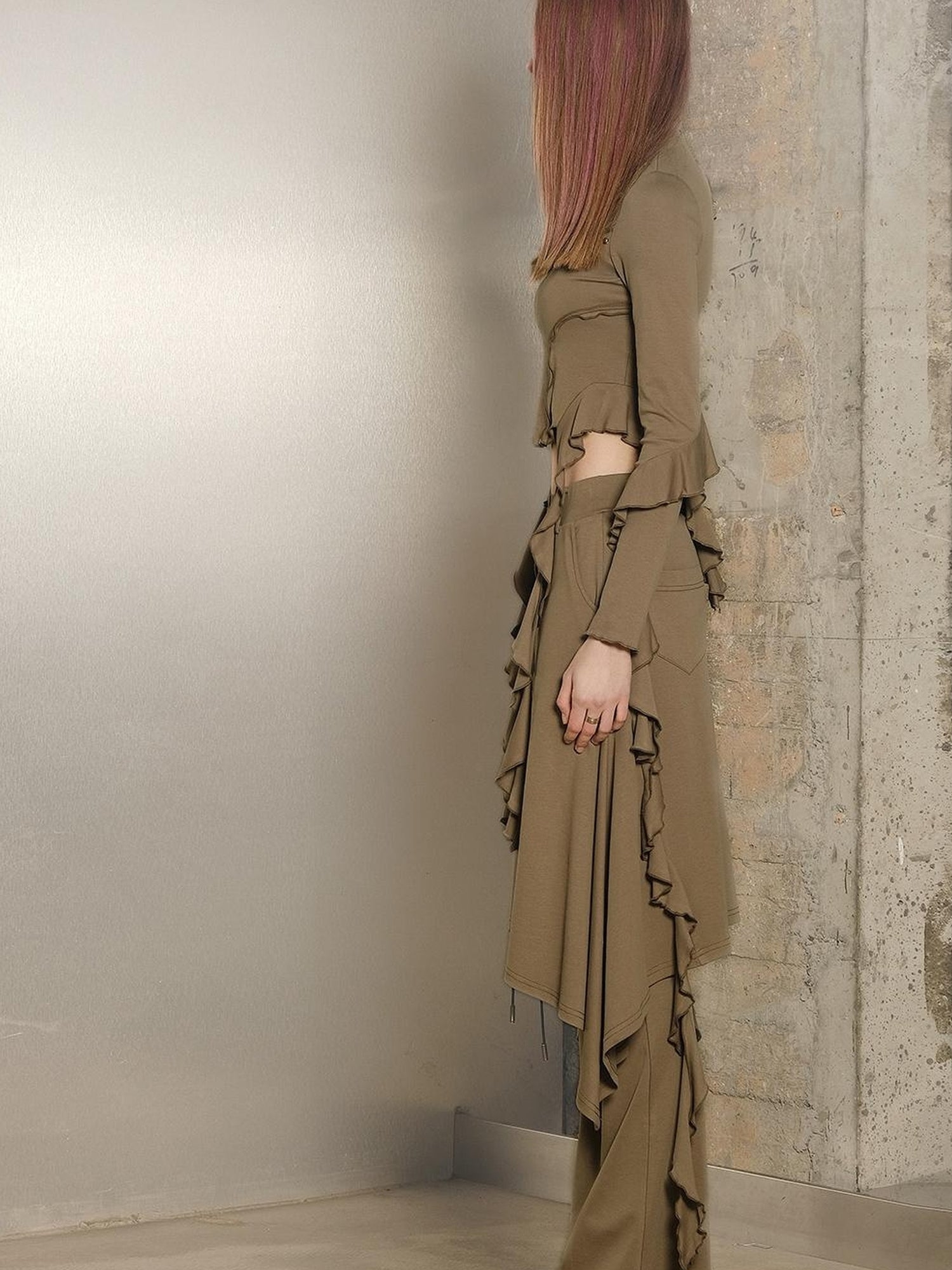 UpdateNN NORTH NODE Pleated Knit Culotte Trousers