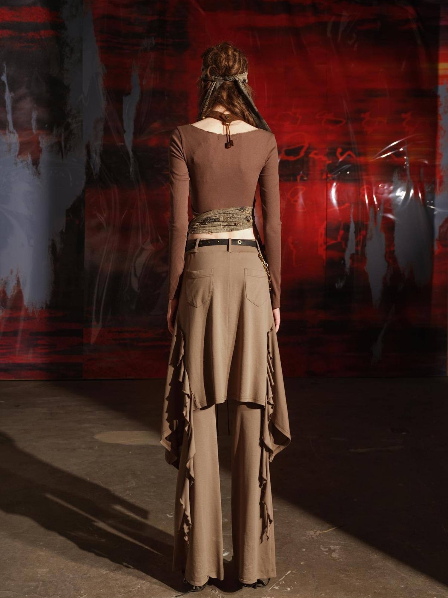 UpdateNN NORTH NODE Pleated Knit Culotte Trousers