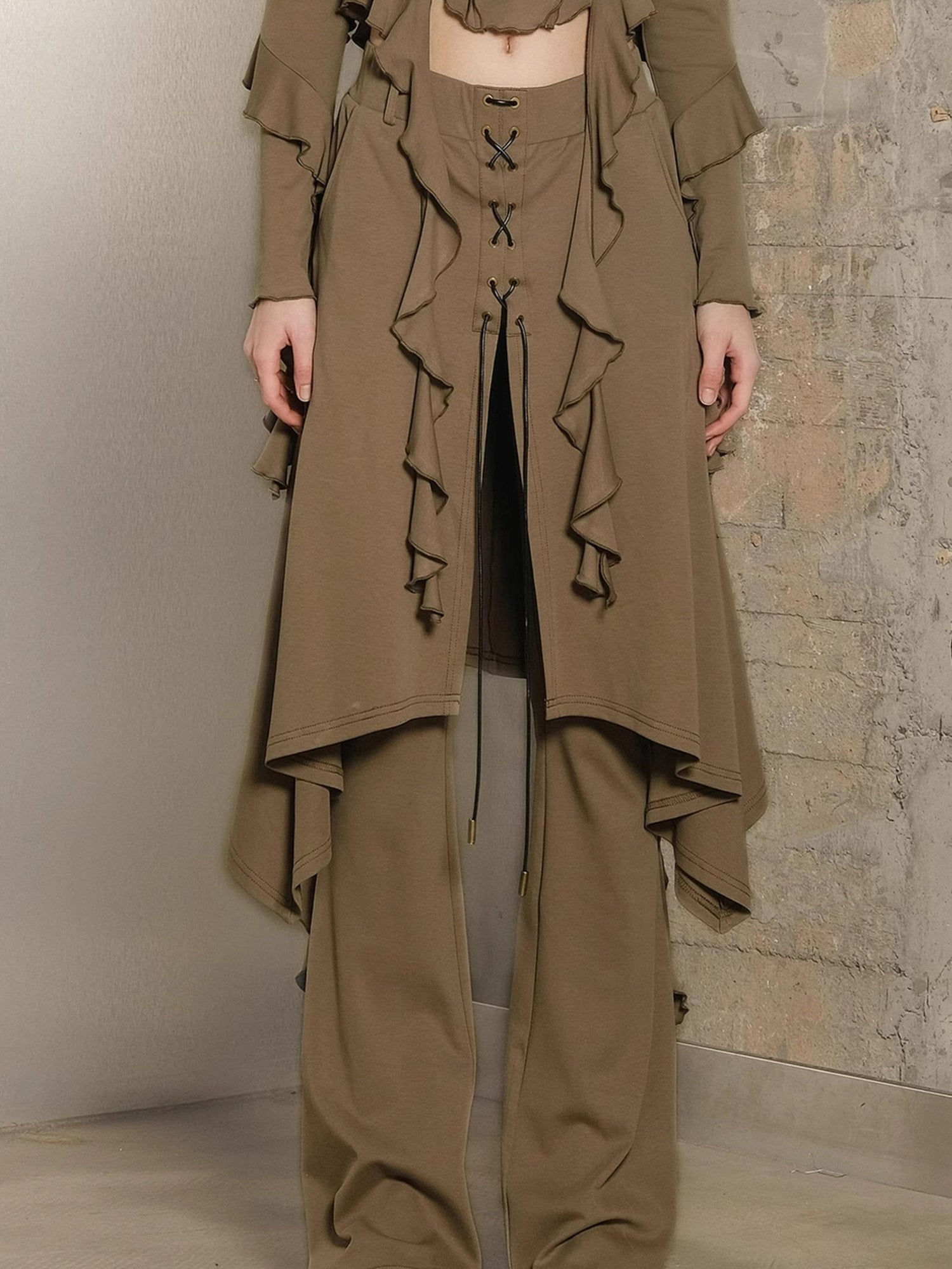 UpdateNN NORTH NODE Pleated Knit Culotte Trousers