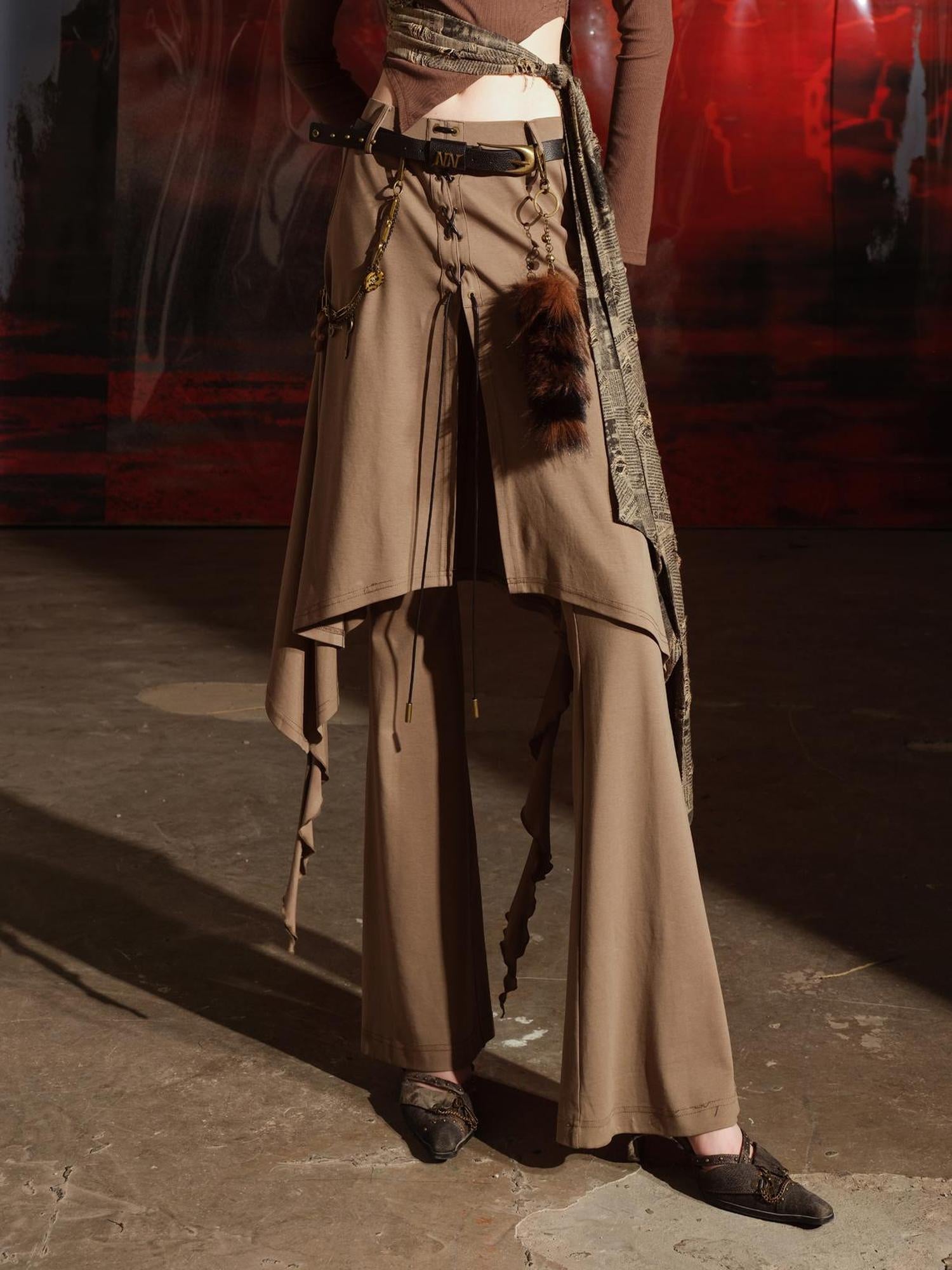 UpdateNN NORTH NODE Pleated Knit Culotte Trousers