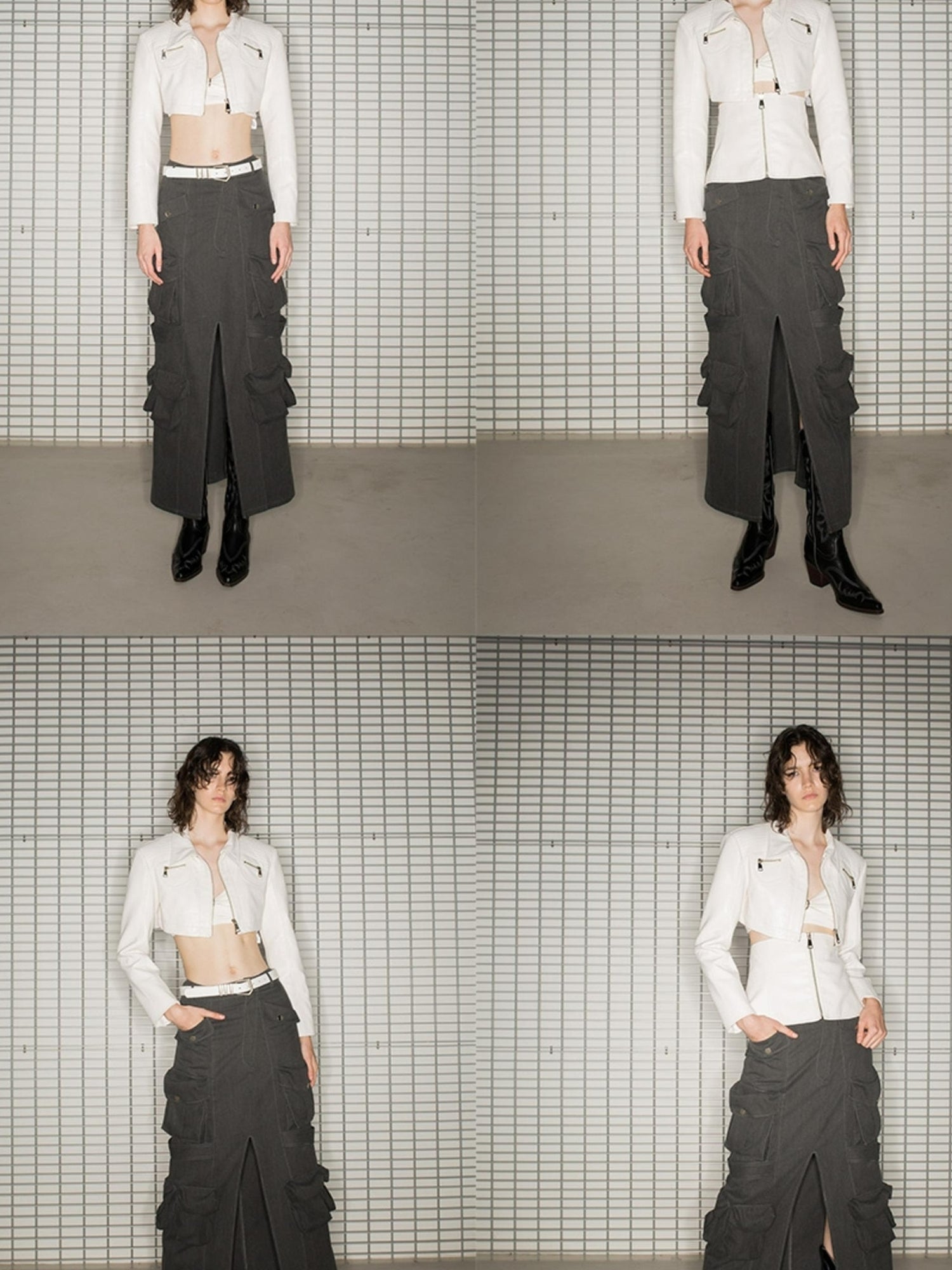 UpdateNN NORTH NODE Punk Waist Cinched Biker Jacket Set