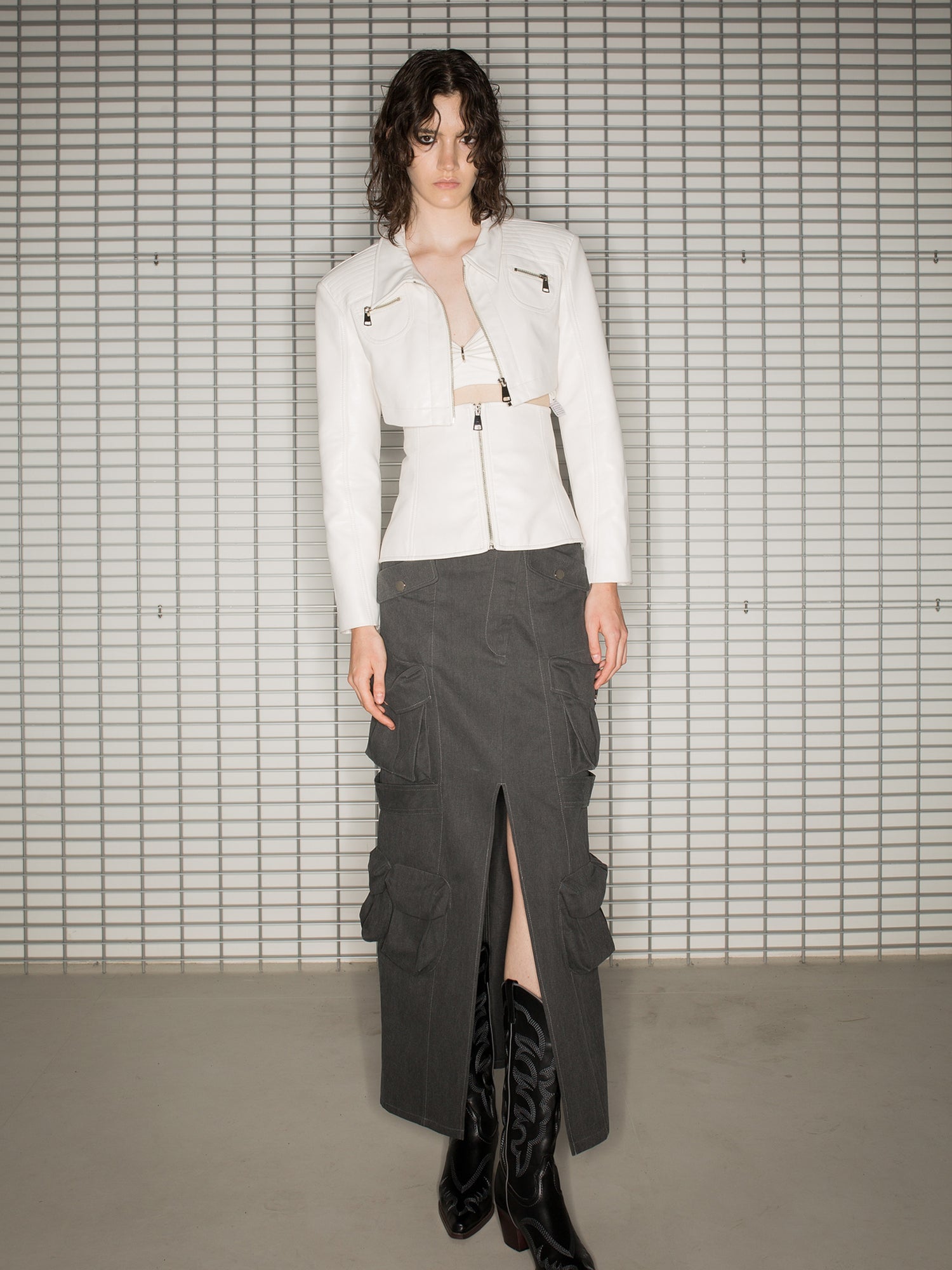 UpdateNN NORTH NODE Punk Waist Cinched Biker Jacket Set