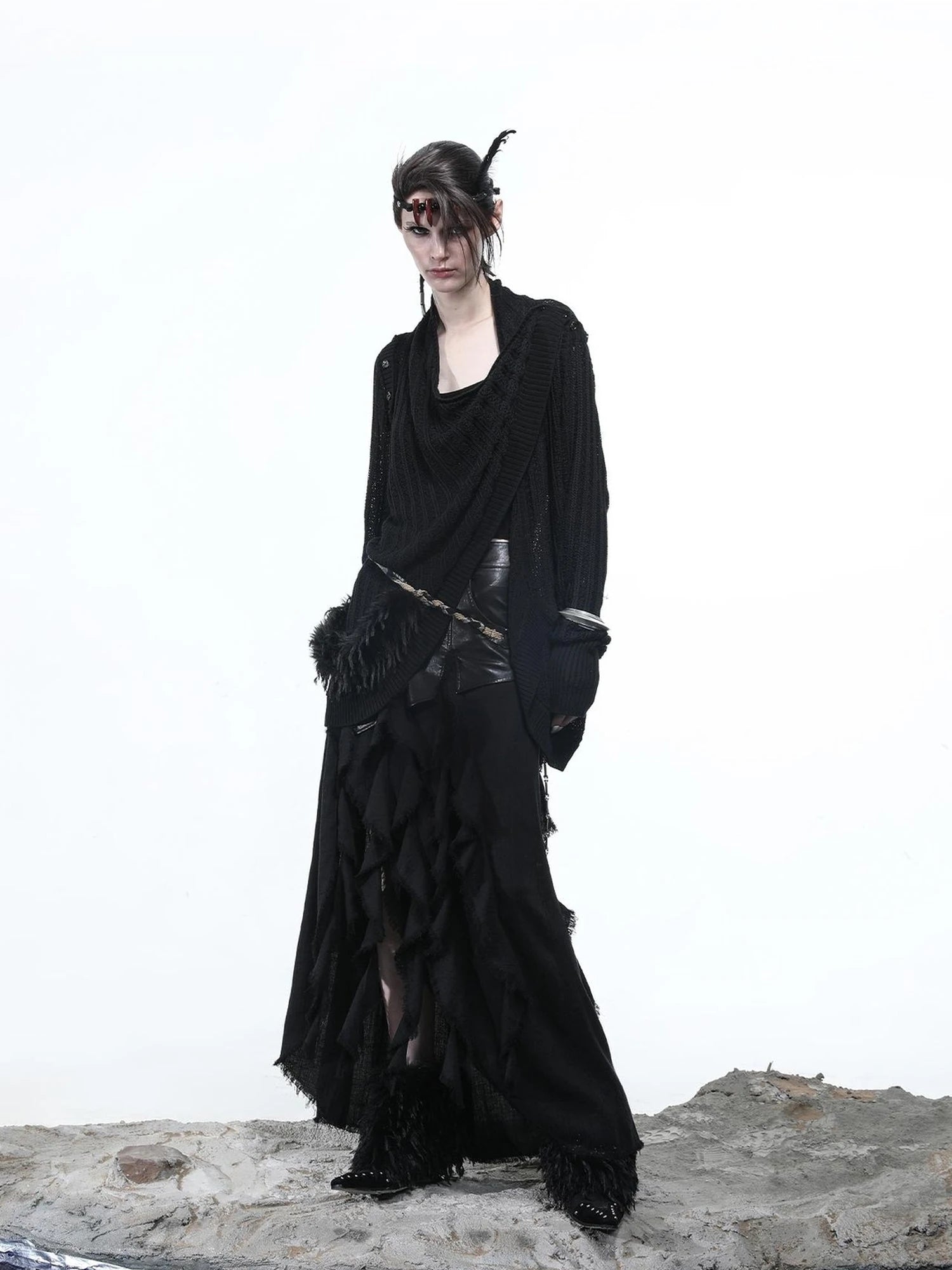 Rayon Cotton Silk Mesh Knit Cardigan