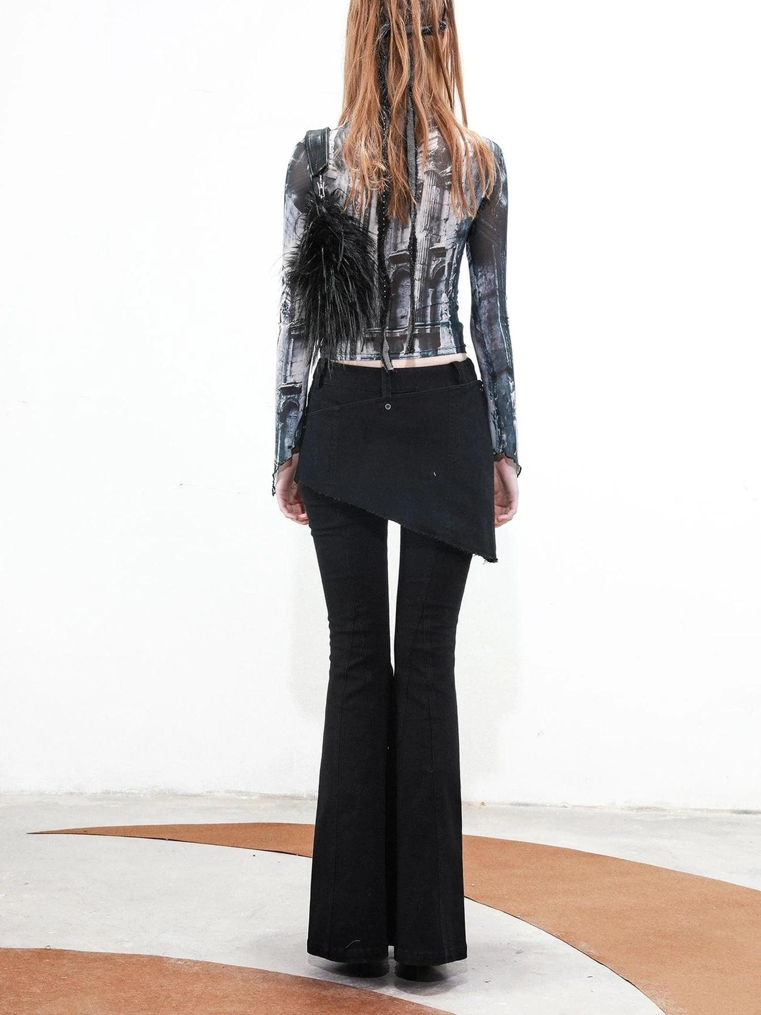 Rivet Chorus Flared Pants With Detachable Apron