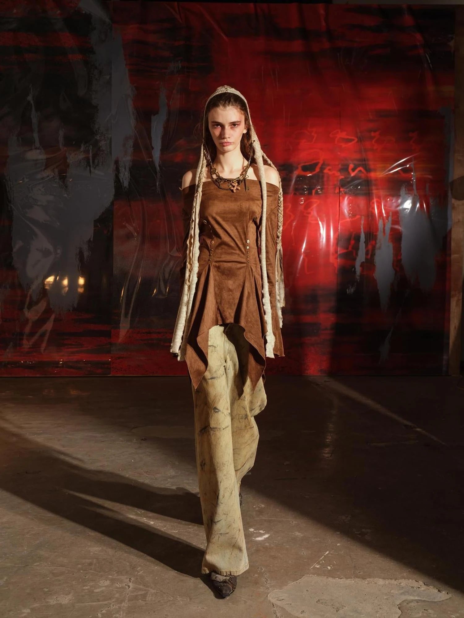 Ruffled Off Shoulder Sweatshirt