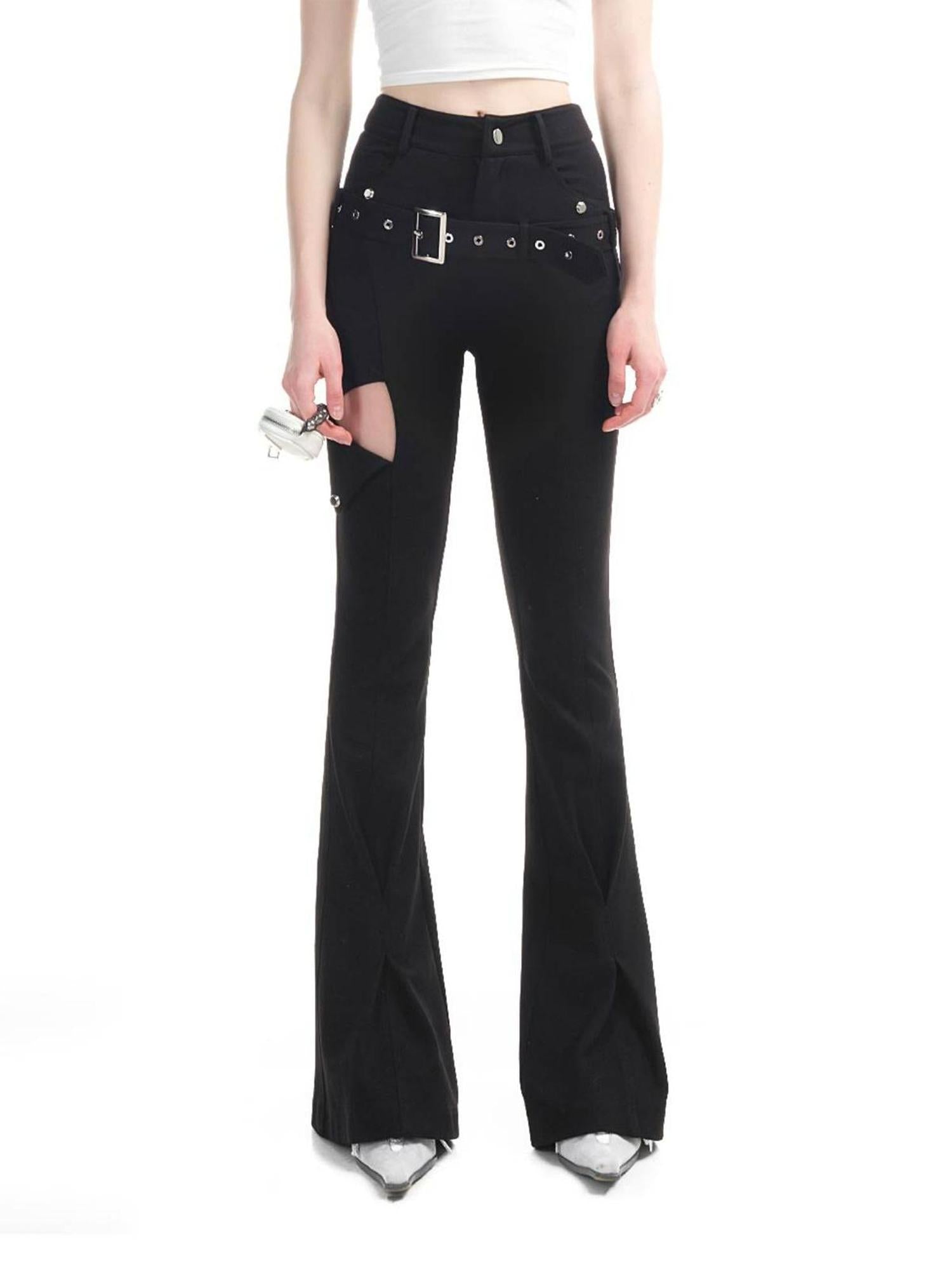 UpdateNN NORTH NODE Slim Flare Denim Knit High Waist Trousers