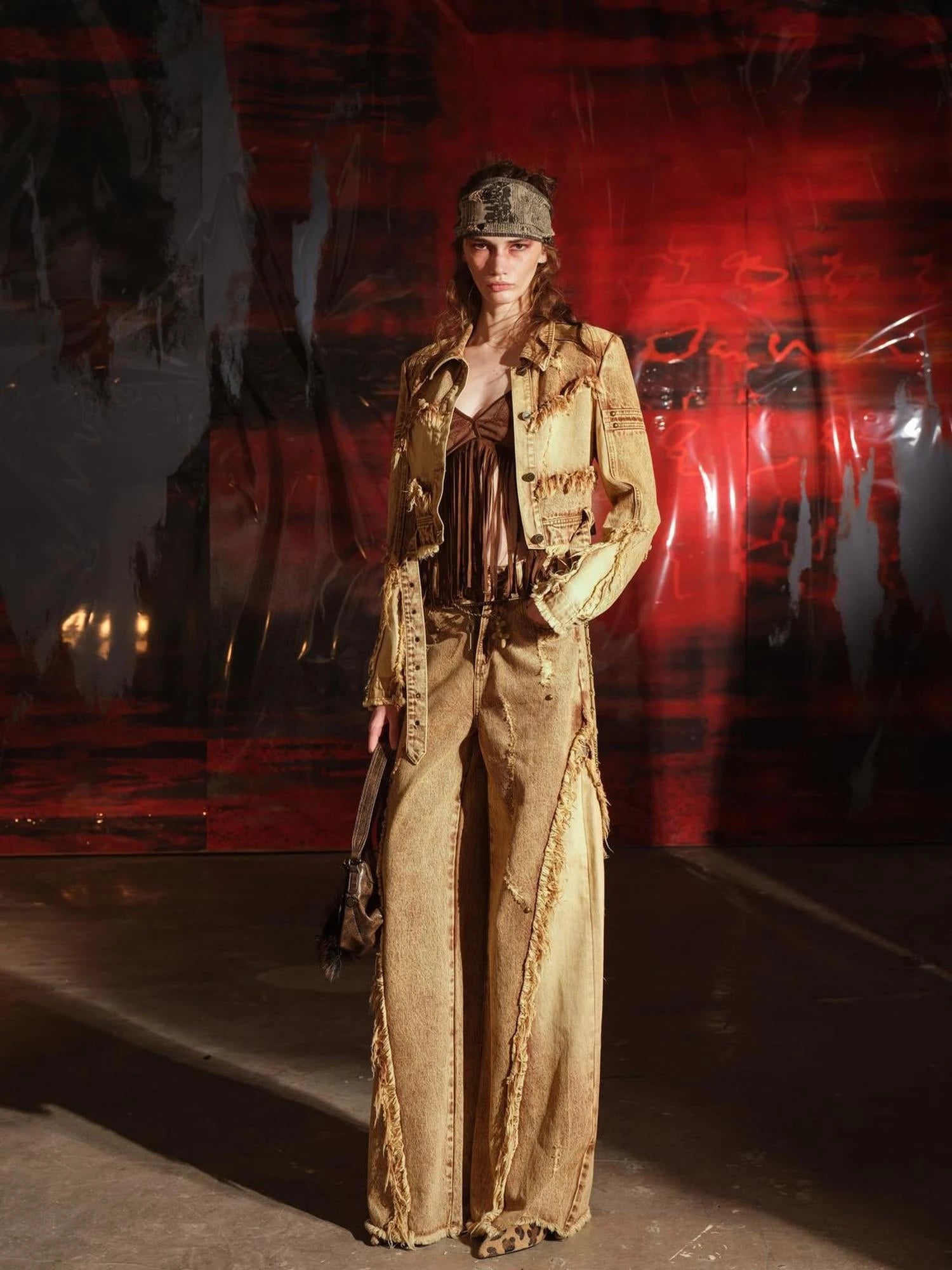Sunset Wash Fringe Denim Set