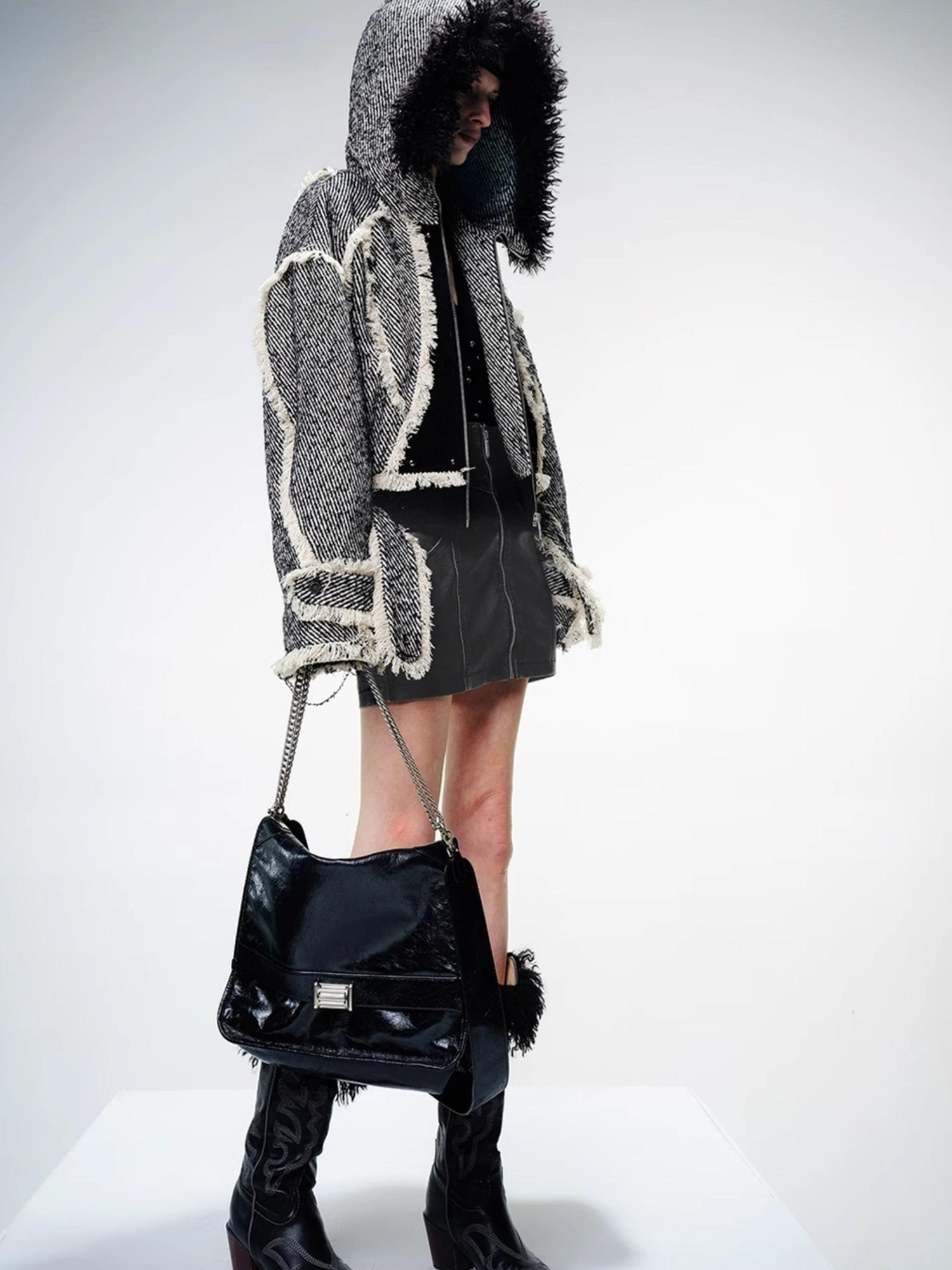 UpdateNN NORTH NODE Textured Wool Quilted Short Coat