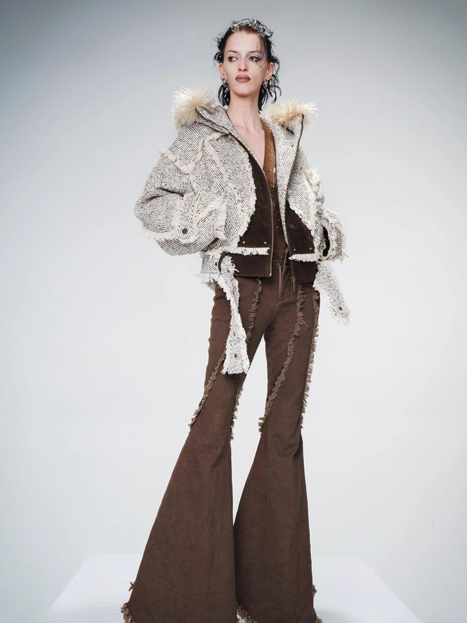 UpdateNN NORTH NODE Textured Wool Quilted Short Coat