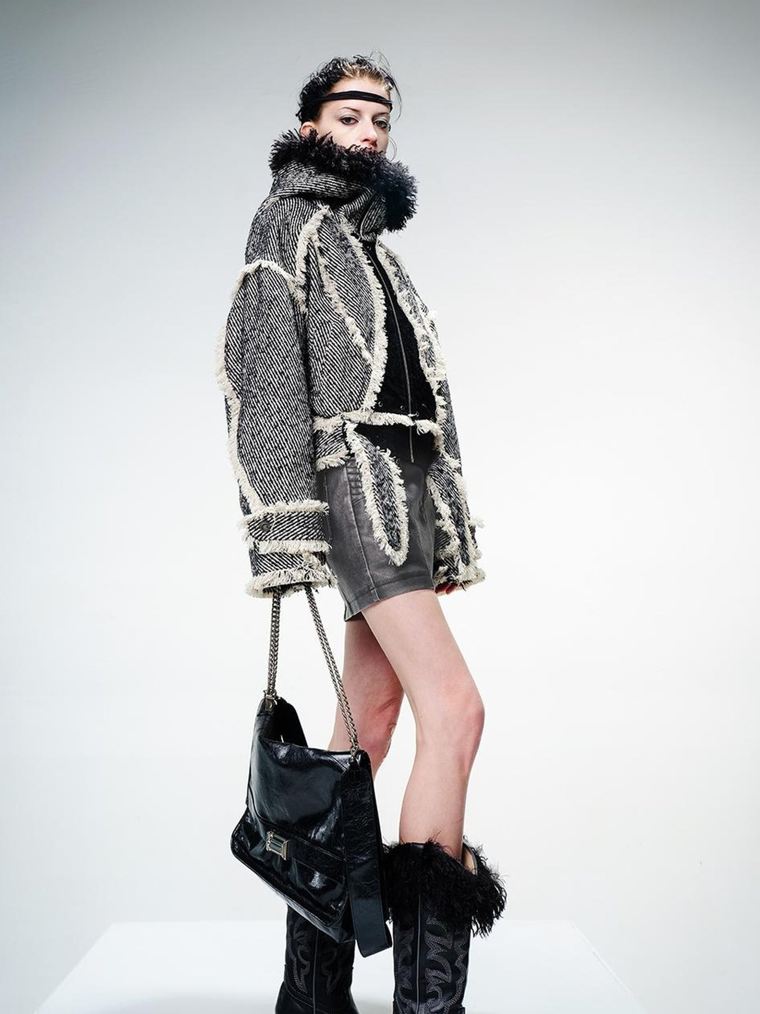 UpdateNN NORTH NODE Textured Wool Quilted Short Coat