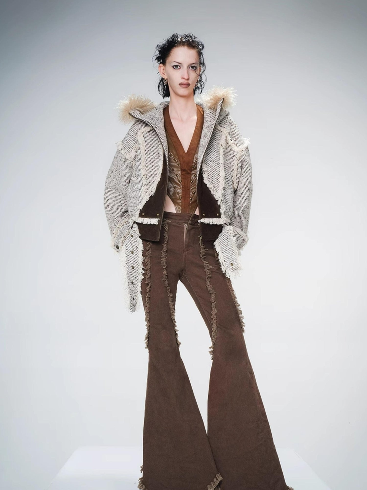 UpdateNN NORTH NODE Textured Wool Quilted Short Coat